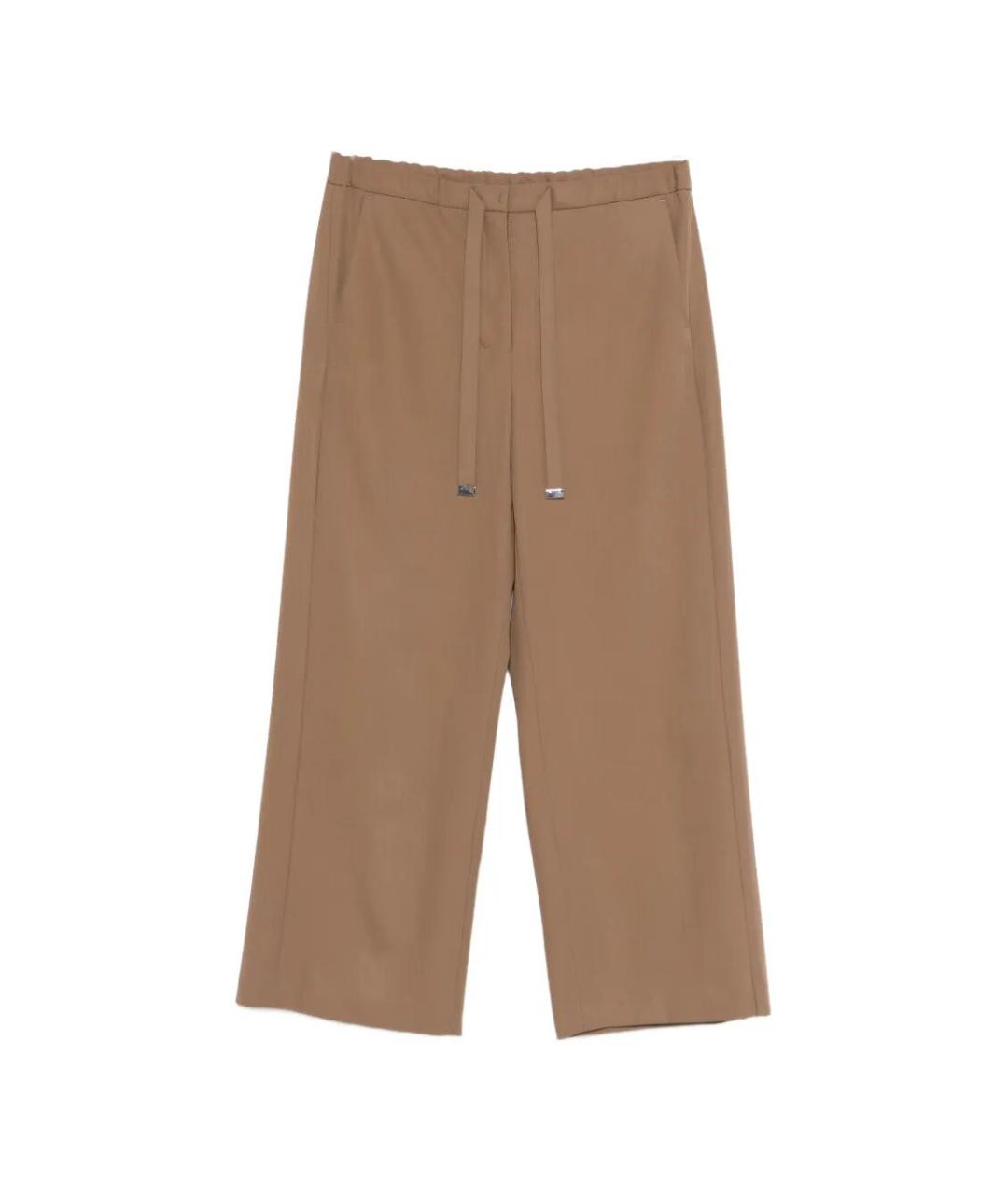 MAX MARA Бежевые шерстяные брюки широкие, фото 1
