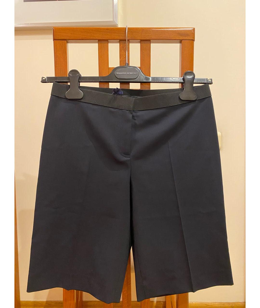 JIL SANDER Темно-синие шерстяные шорты, фото 9