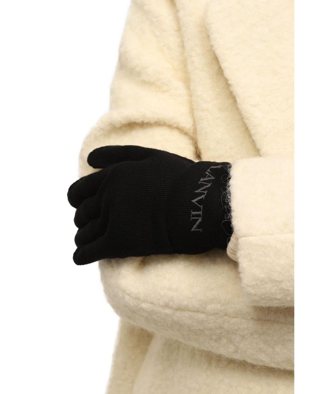 LANVIN Темно-синие шерстяные перчатки, фото 6