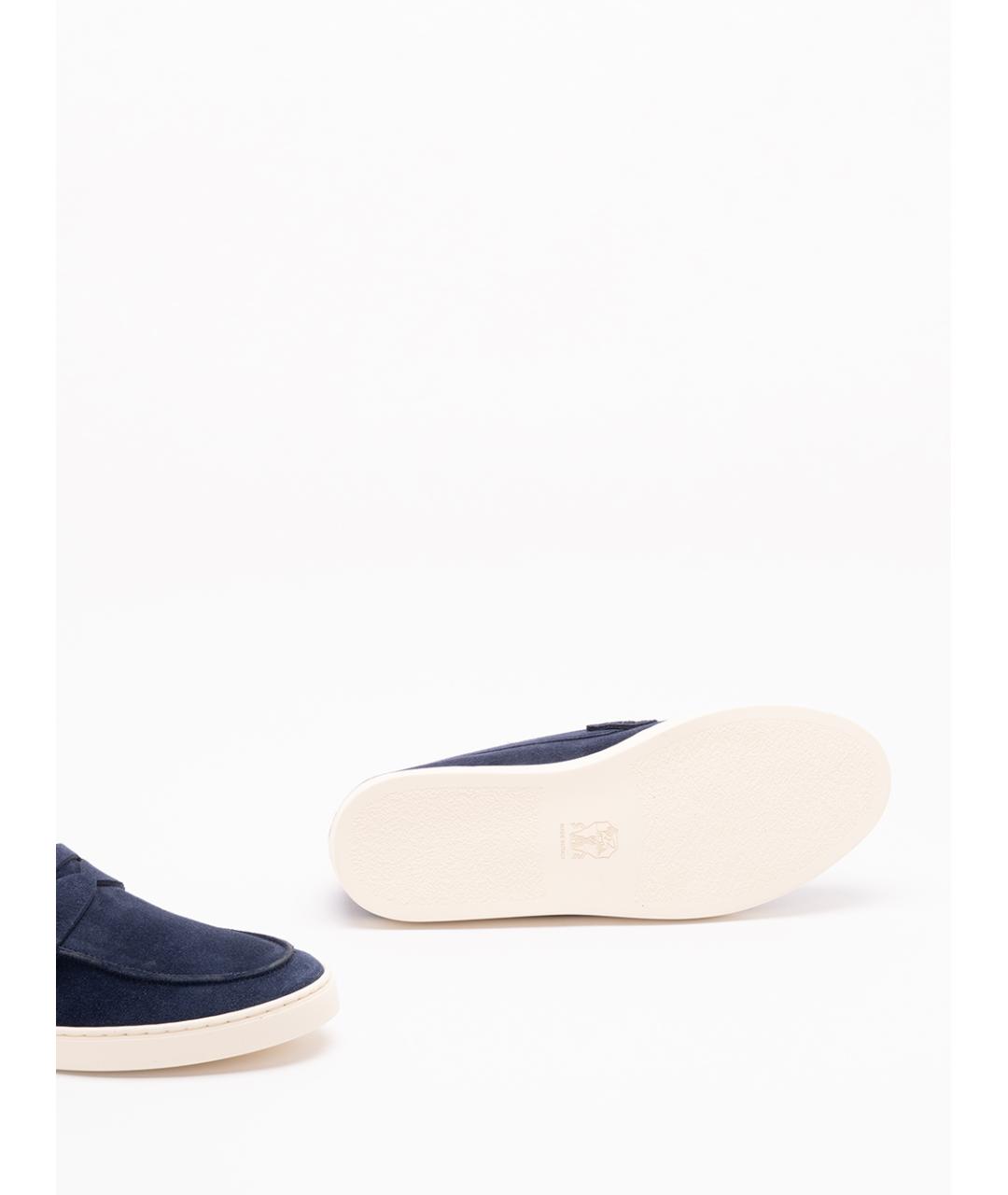 BRUNELLO CUCINELLI Синие замшевые лоферы, фото 4