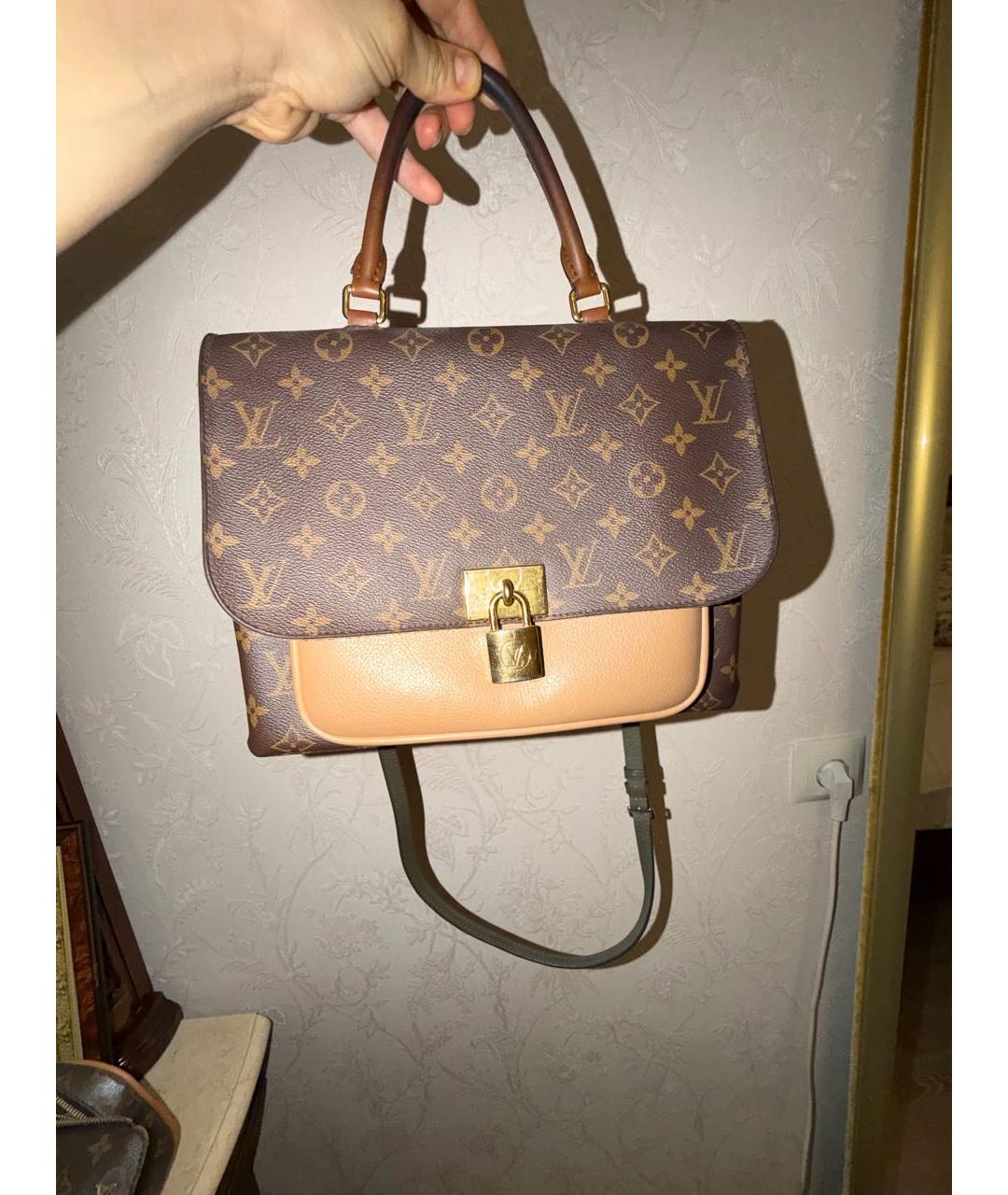 LOUIS VUITTON Коричневая кожаная сумка через плечо, фото 9