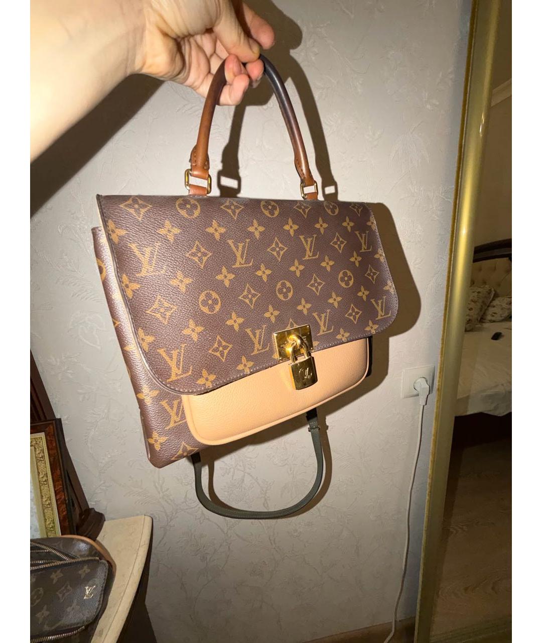 LOUIS VUITTON Коричневая кожаная сумка через плечо, фото 2