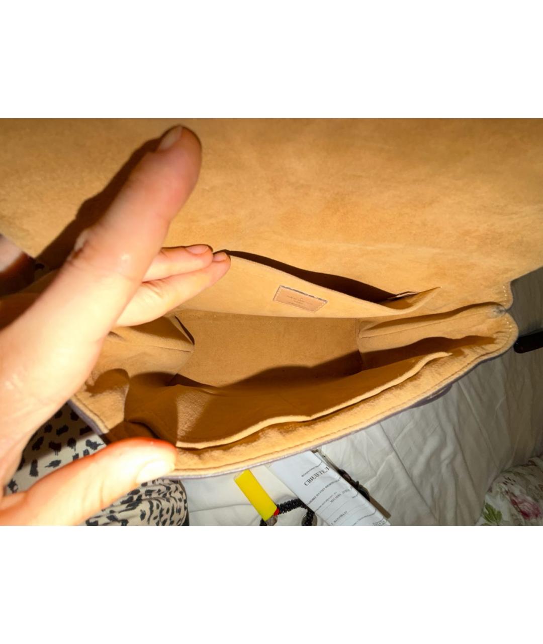 LOUIS VUITTON Коричневая кожаная сумка через плечо, фото 4