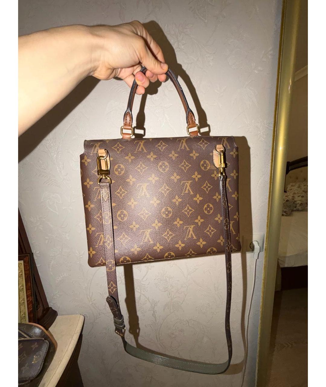 LOUIS VUITTON Коричневая кожаная сумка через плечо, фото 3