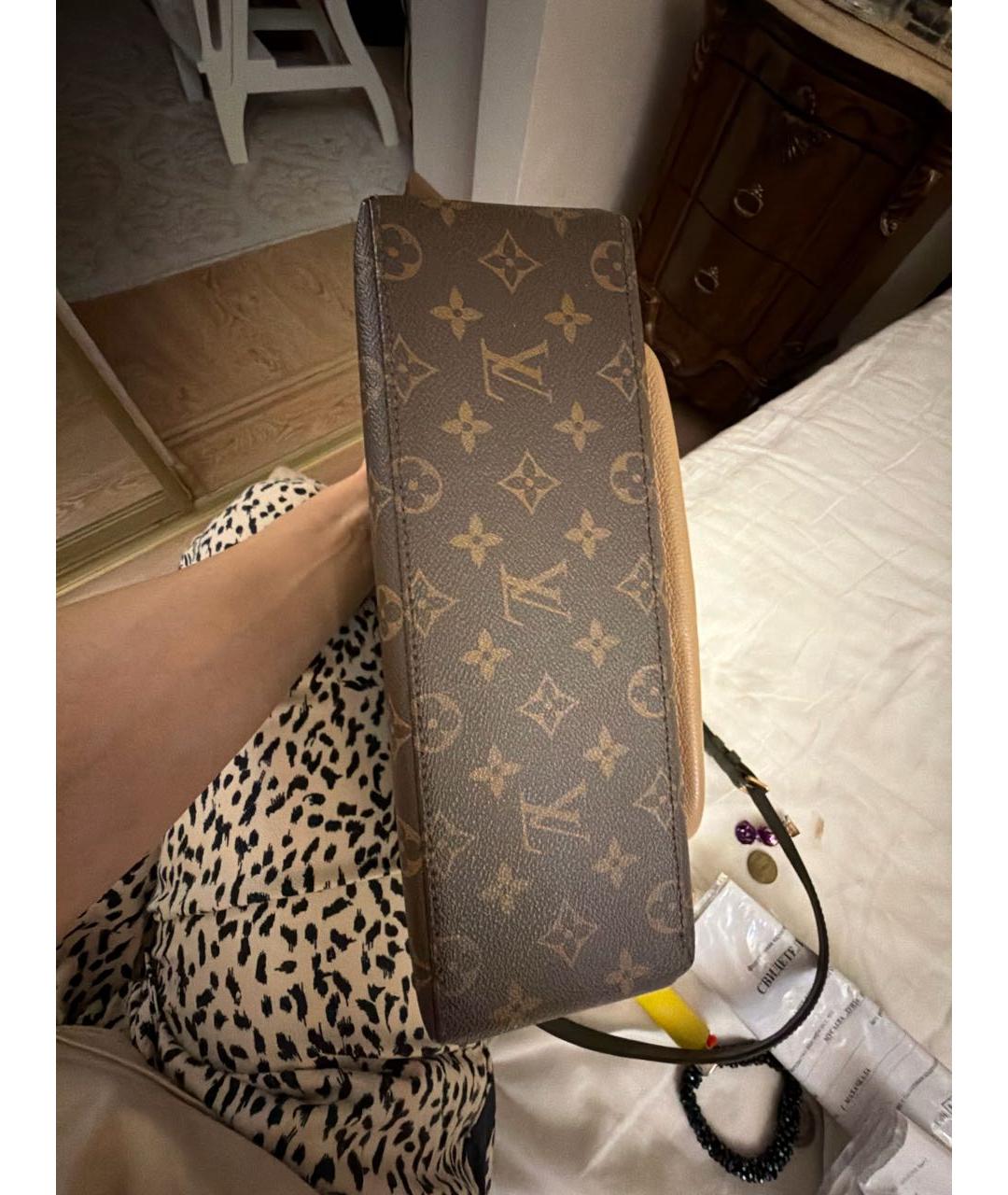 LOUIS VUITTON Коричневая кожаная сумка через плечо, фото 7