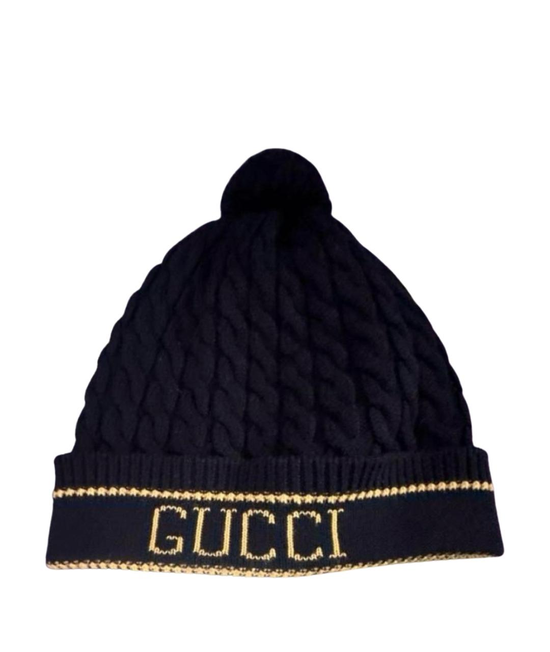 GUCCI Черная шерстяная шапка, фото 1