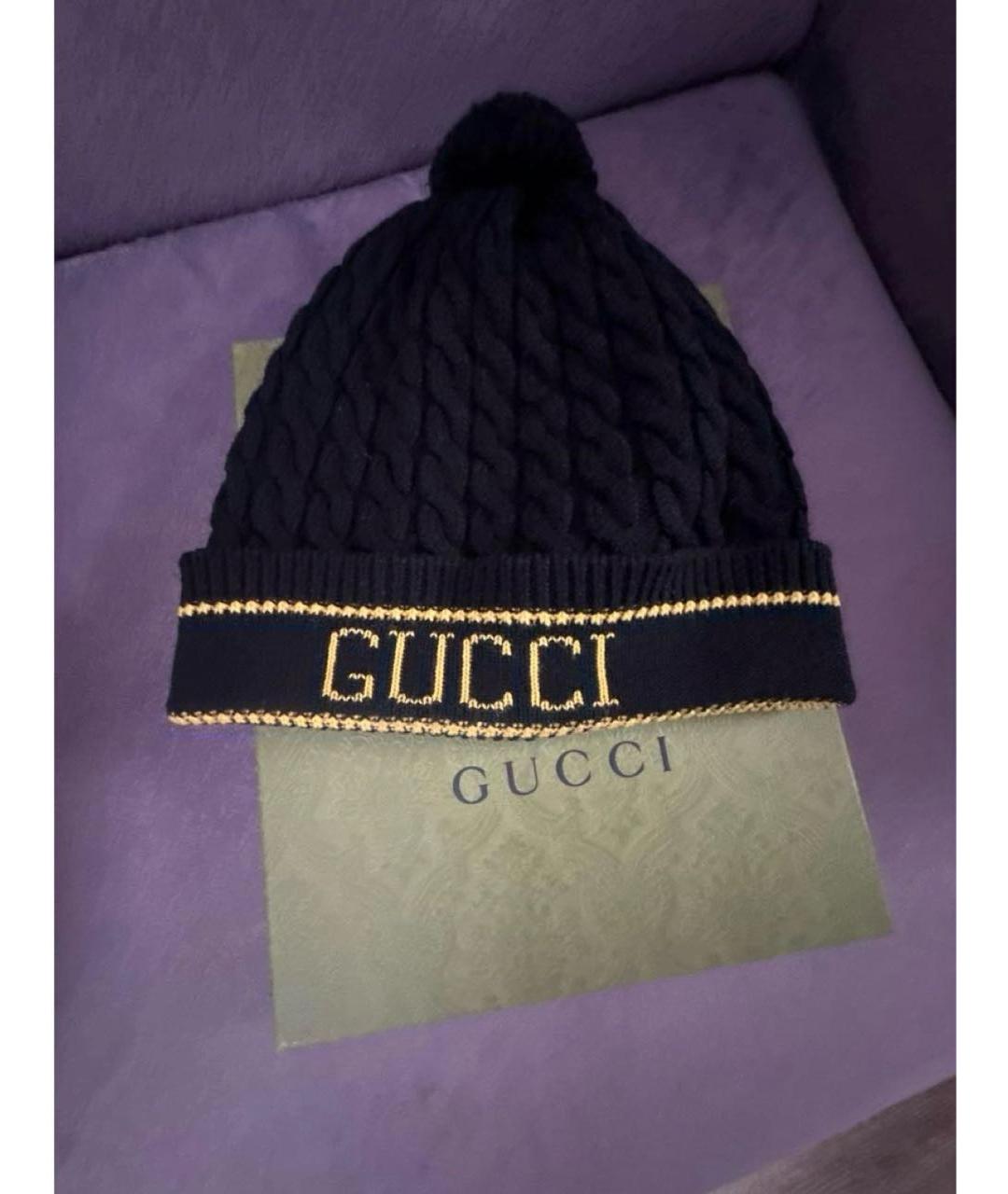 GUCCI Черная шерстяная шапка, фото 5