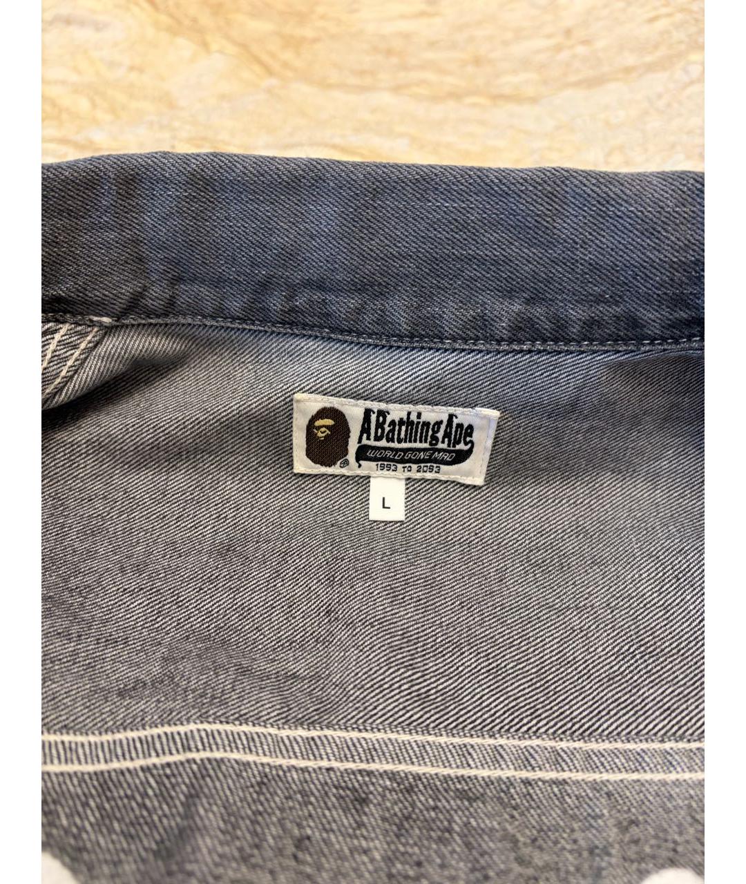 A BATHING APE Серая деним куртка, фото 4