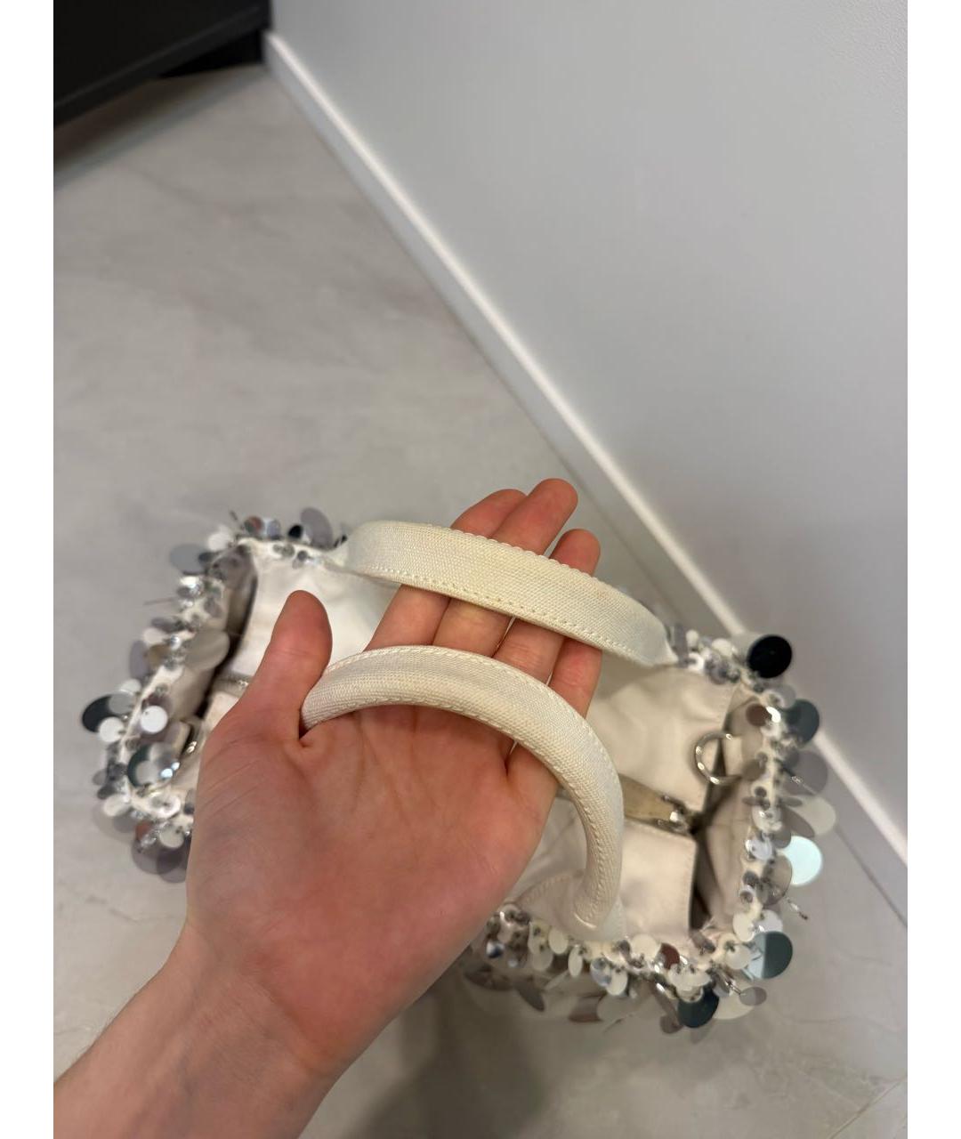 PRADA Бежевая кожаная сумка с короткими ручками, фото 5