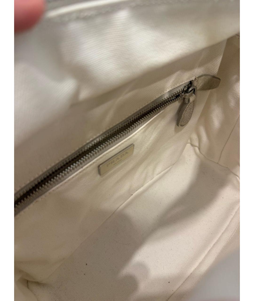 PRADA Бежевая кожаная сумка с короткими ручками, фото 4