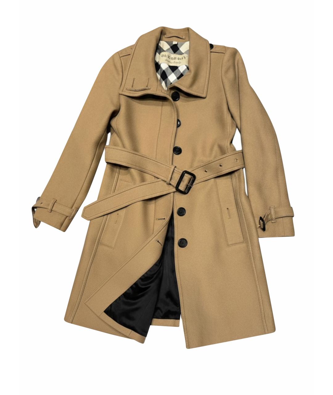 BURBERRY Бежевое шерстяное пальто, фото 1