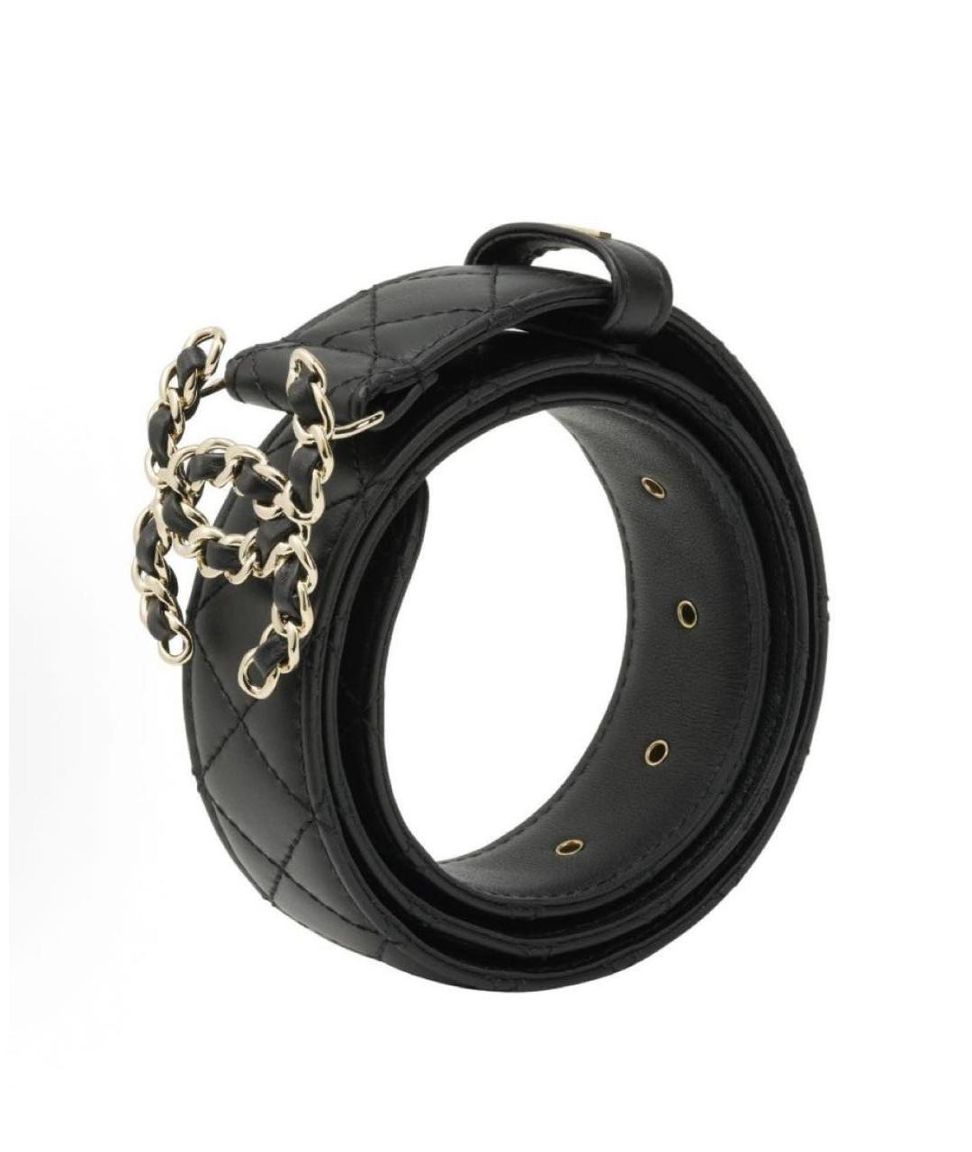 CHANEL Черный кожаный ремень, фото 2