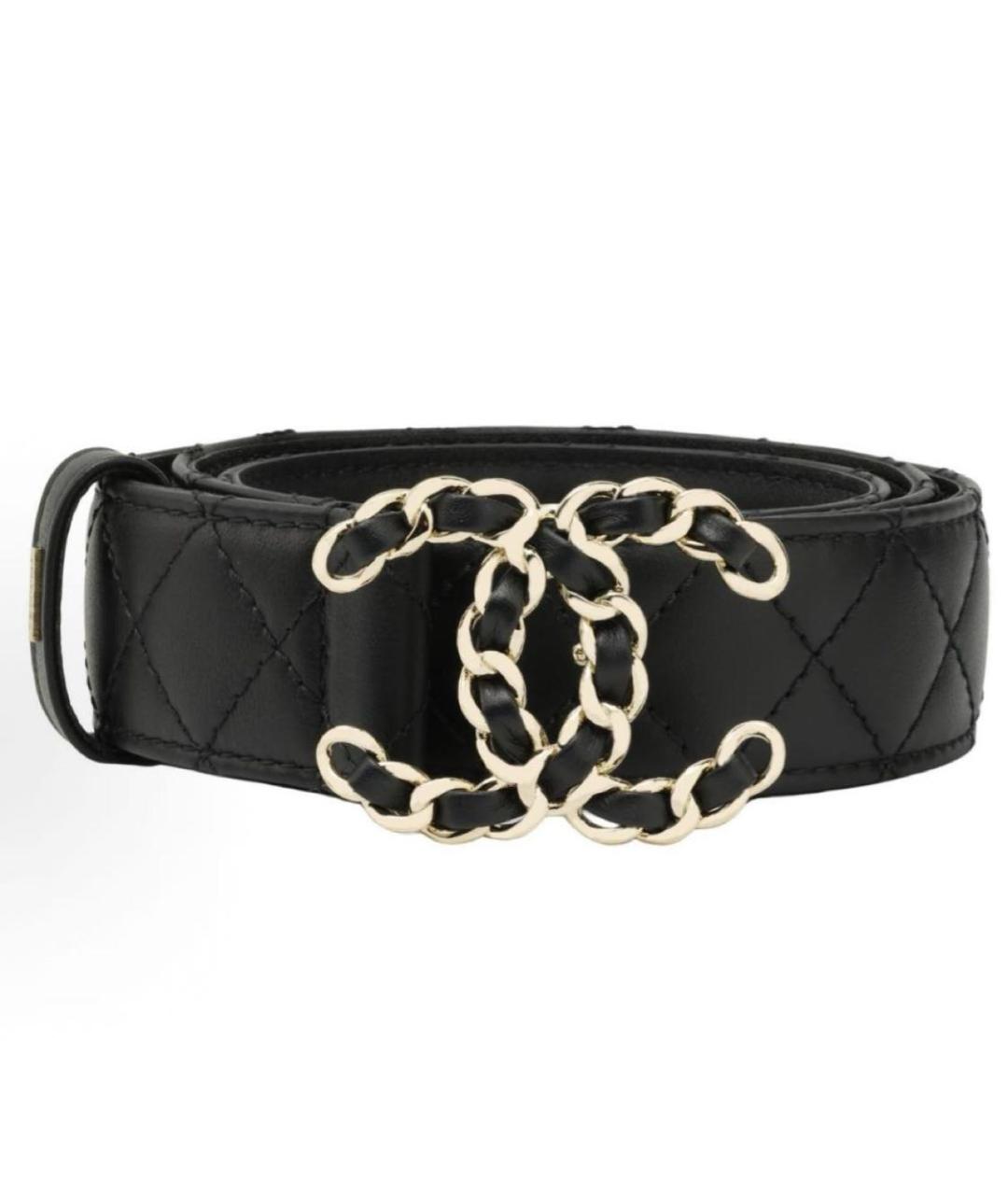 CHANEL Черный кожаный ремень, фото 3