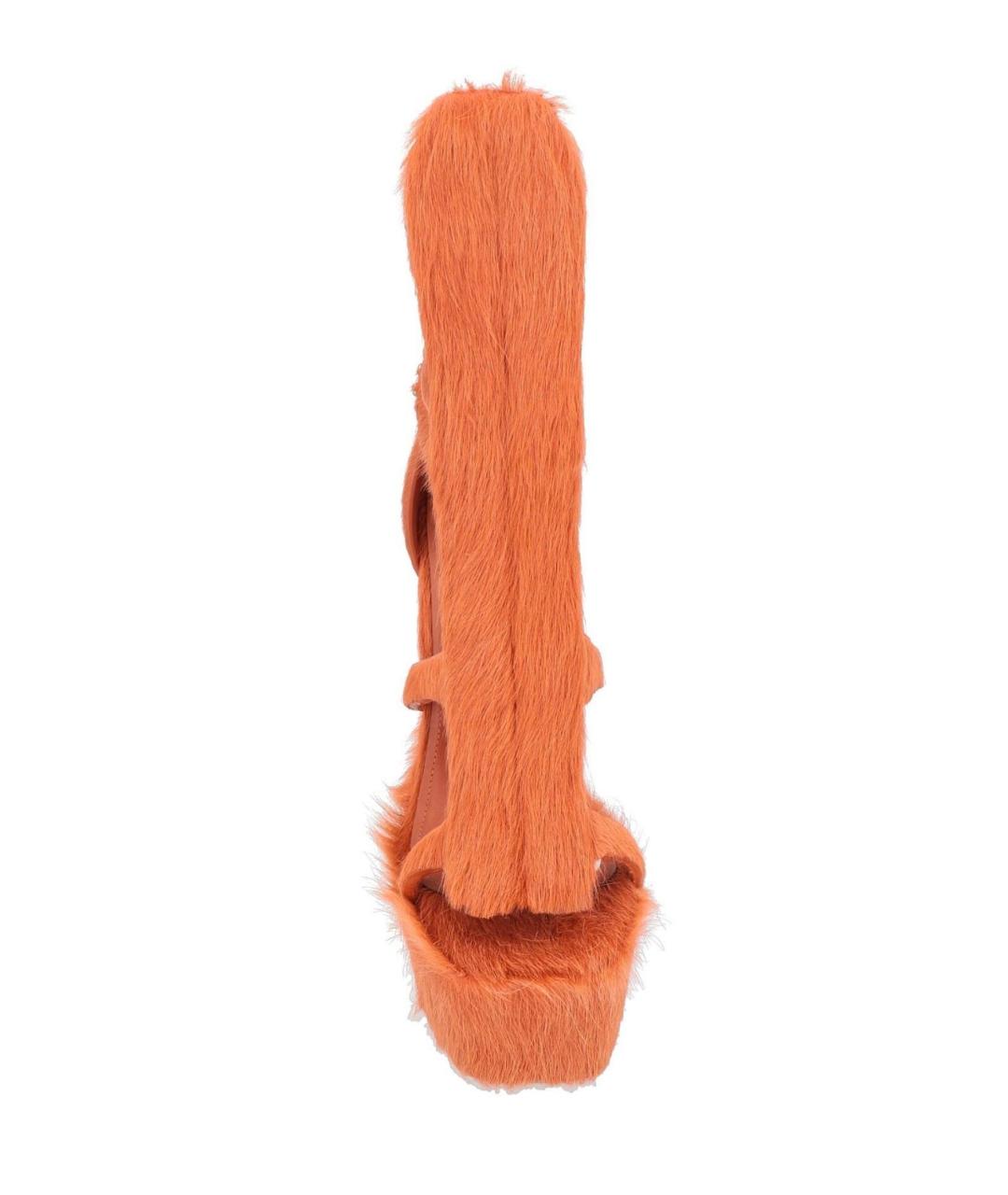 RICK OWENS Оранжевое кожаные босоножки, фото 3