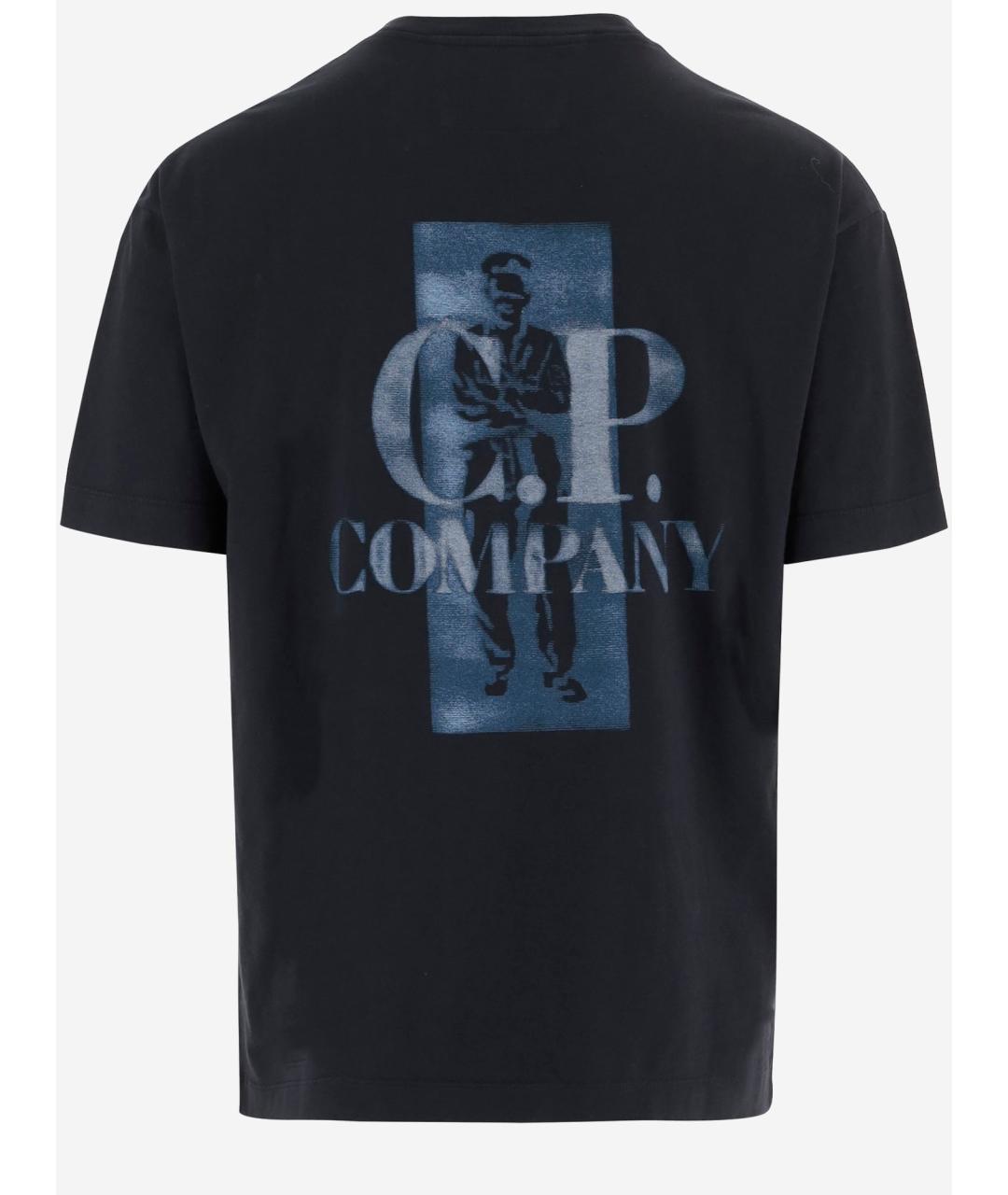 CP COMPANY Черная хлопковая футболка, фото 2