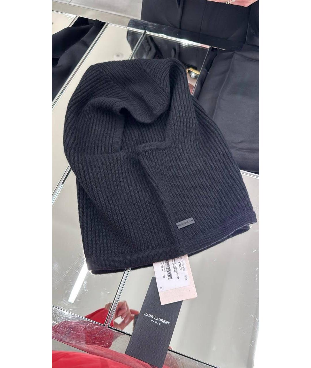 SAINT LAURENT Черный кашемировый капюшон, фото 4