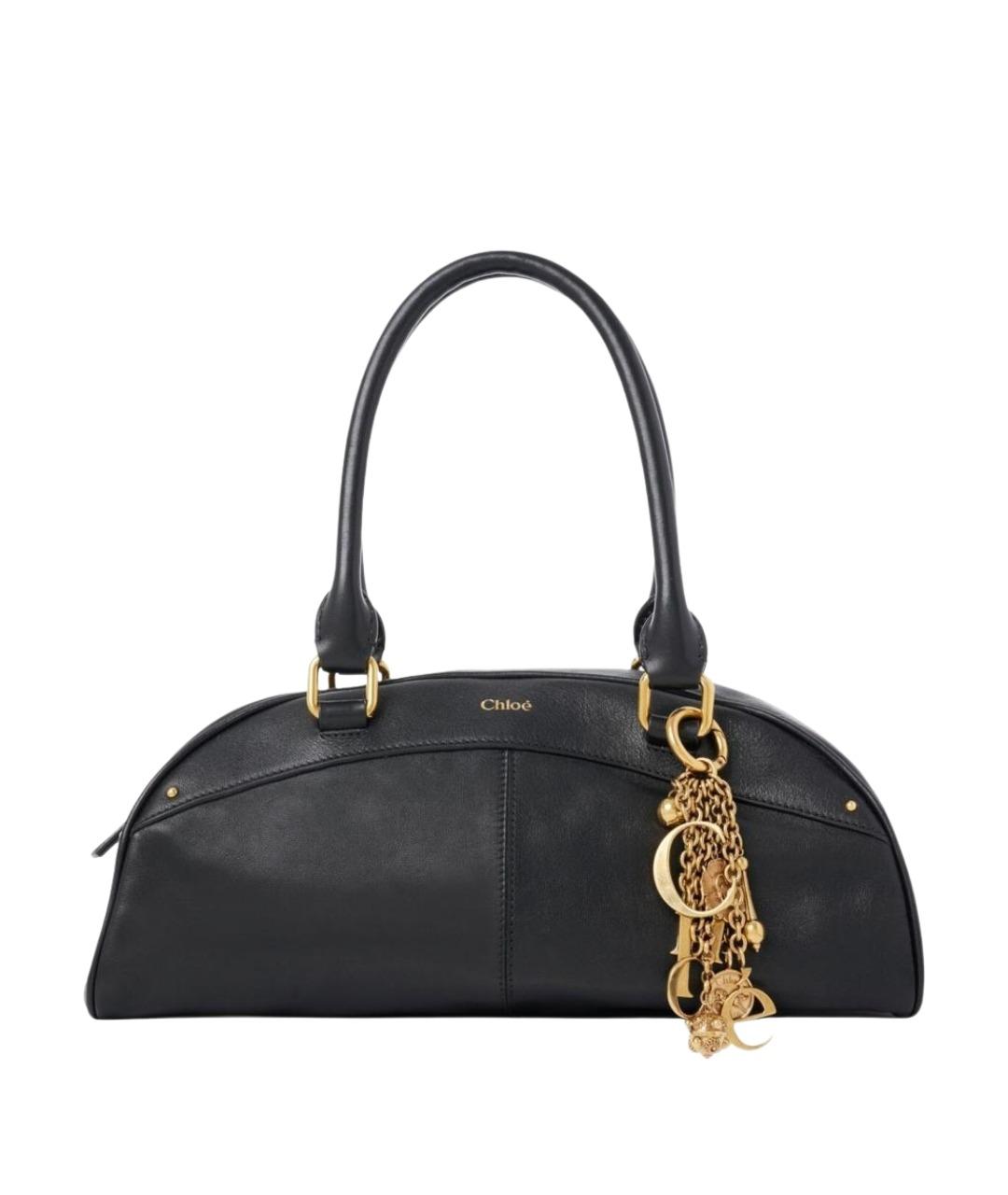 CHLOE Черная кожаная сумка тоут, фото 1