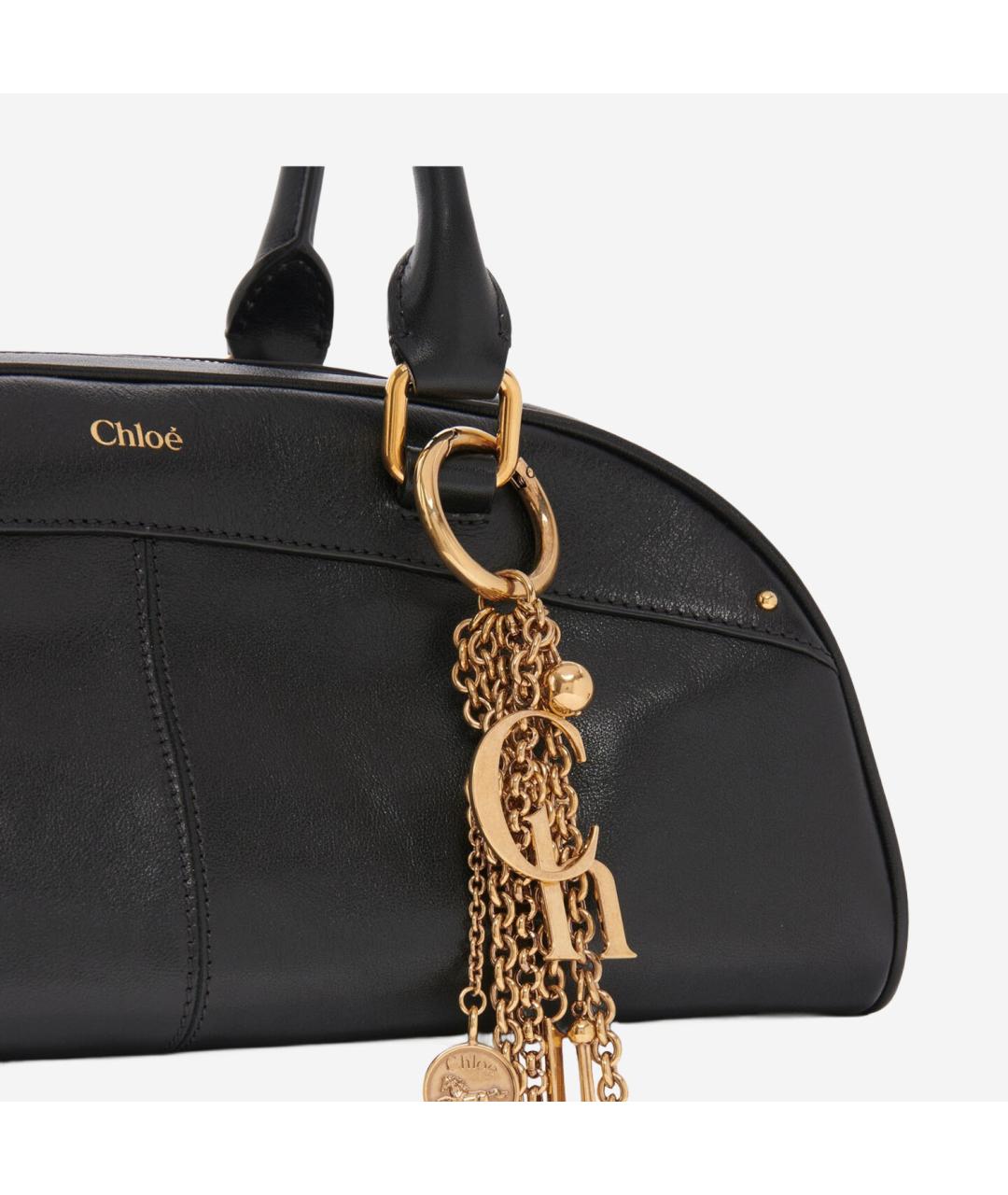 CHLOE Черная кожаная сумка тоут, фото 4