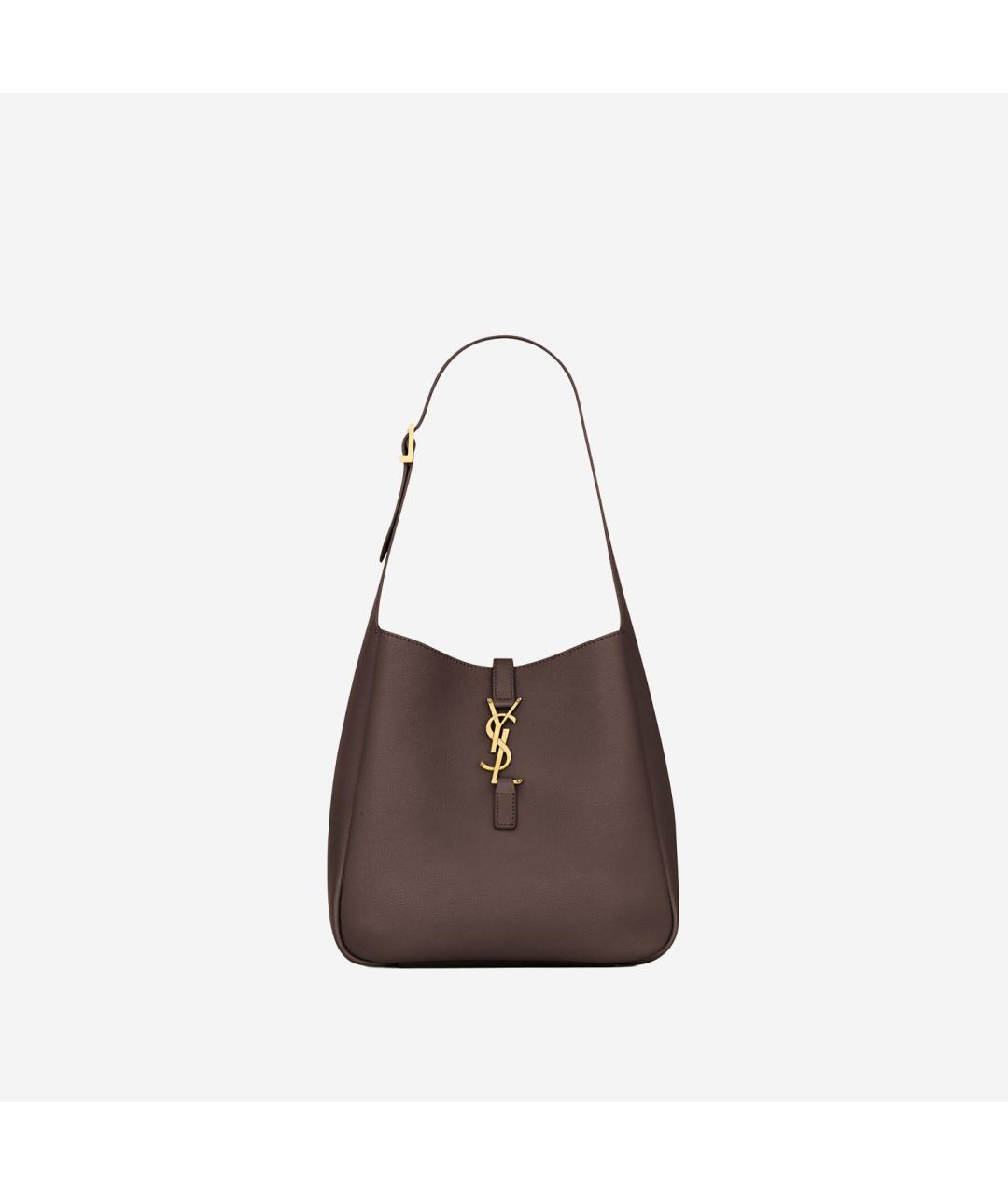 SAINT LAURENT Коричневая кожаная сумка через плечо, фото 6