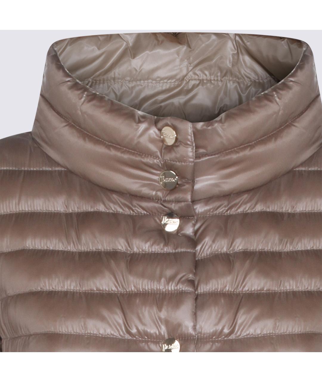 HERNO Бежевый полиамидовый пуховик, фото 4