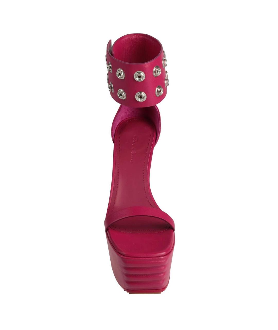 RICK OWENS Фуксия кожаные босоножки, фото 3