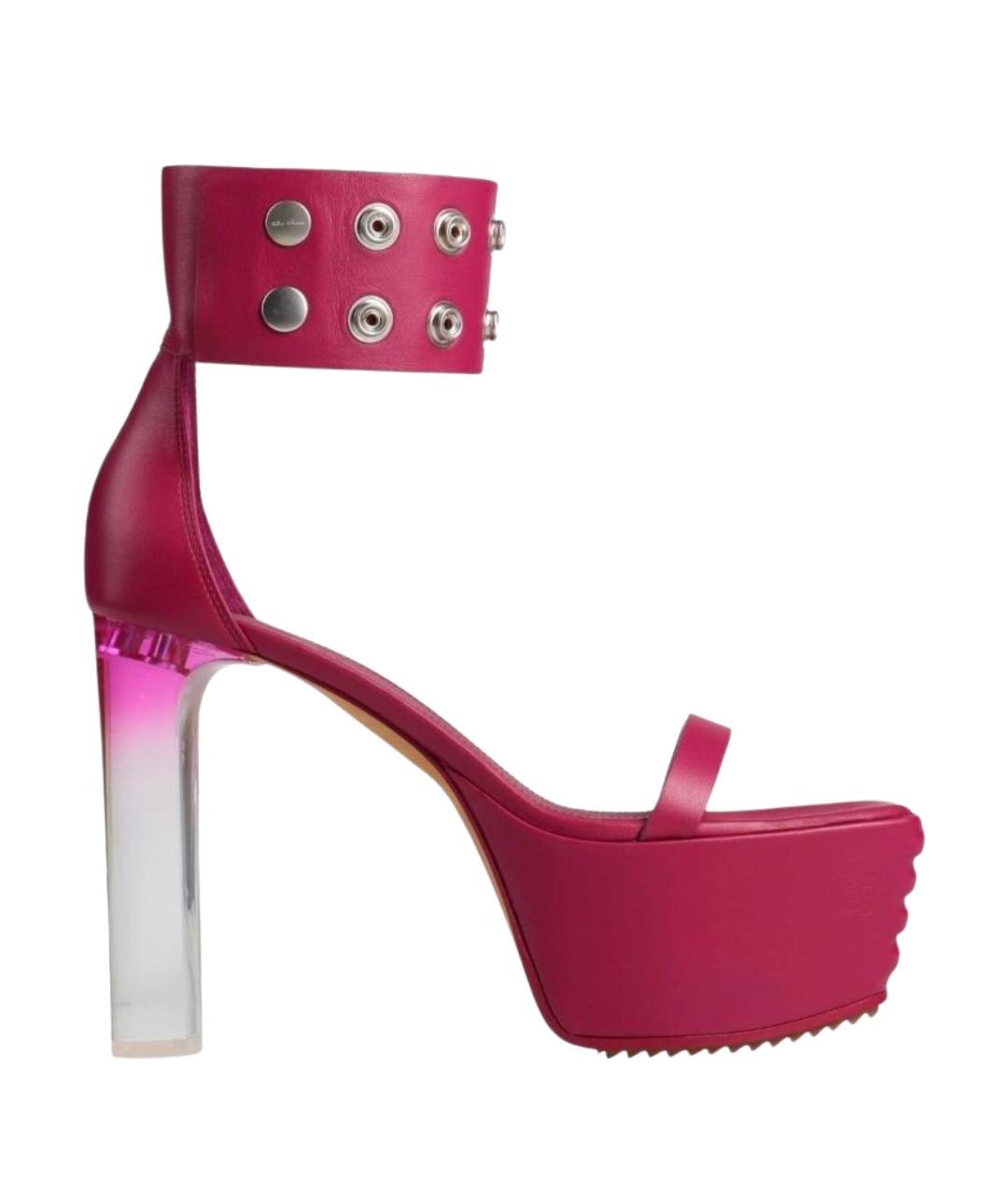RICK OWENS Фуксия кожаные босоножки, фото 1