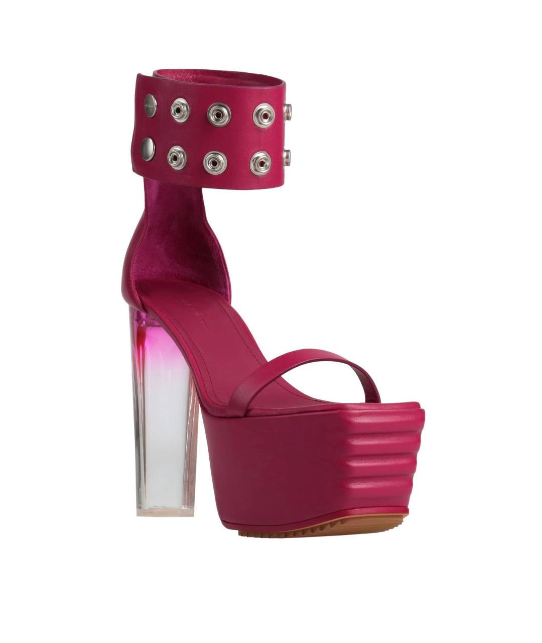 RICK OWENS Фуксия кожаные босоножки, фото 2