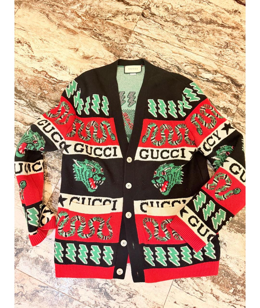 GUCCI Мульти шерстяной джемпер / свитер, фото 5