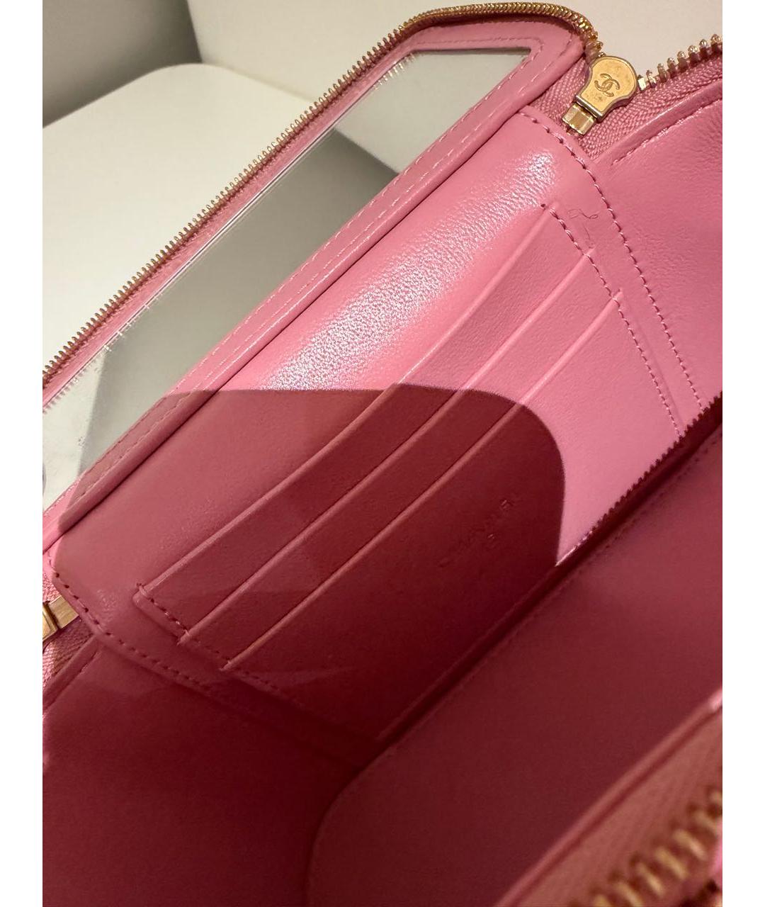 CHANEL Розовая кожаная сумка с короткими ручками, фото 6