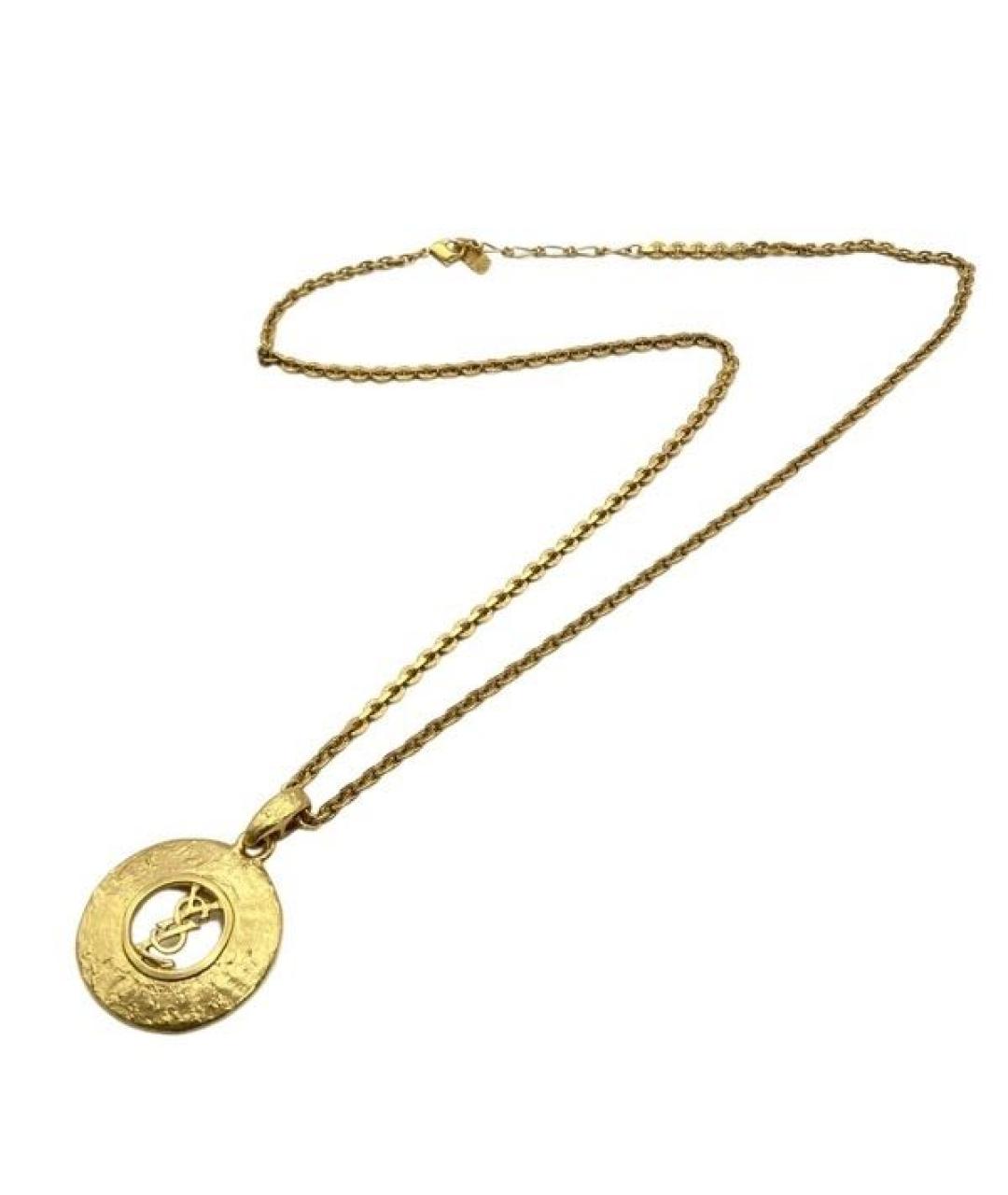 SAINT LAURENT Золотое металлическое колье, фото 5