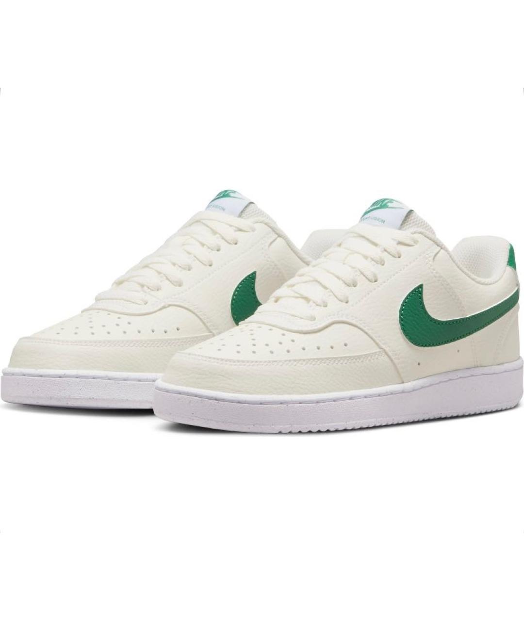 NIKE Бежевые кожаные низкие кроссовки / кеды, фото 2