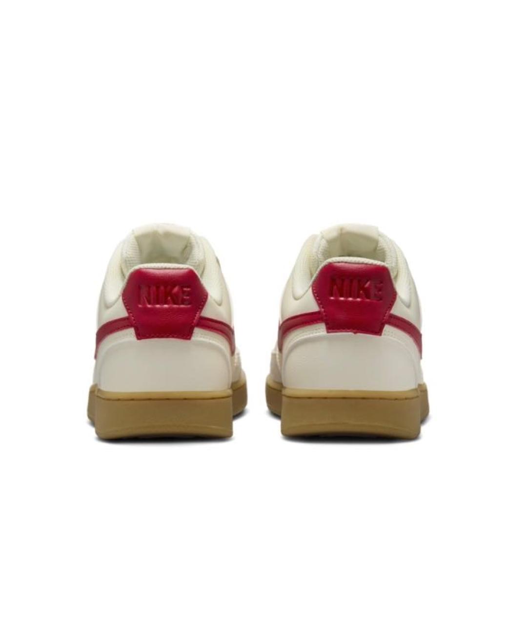 NIKE Бежевые кожаные низкие кроссовки / кеды, фото 3