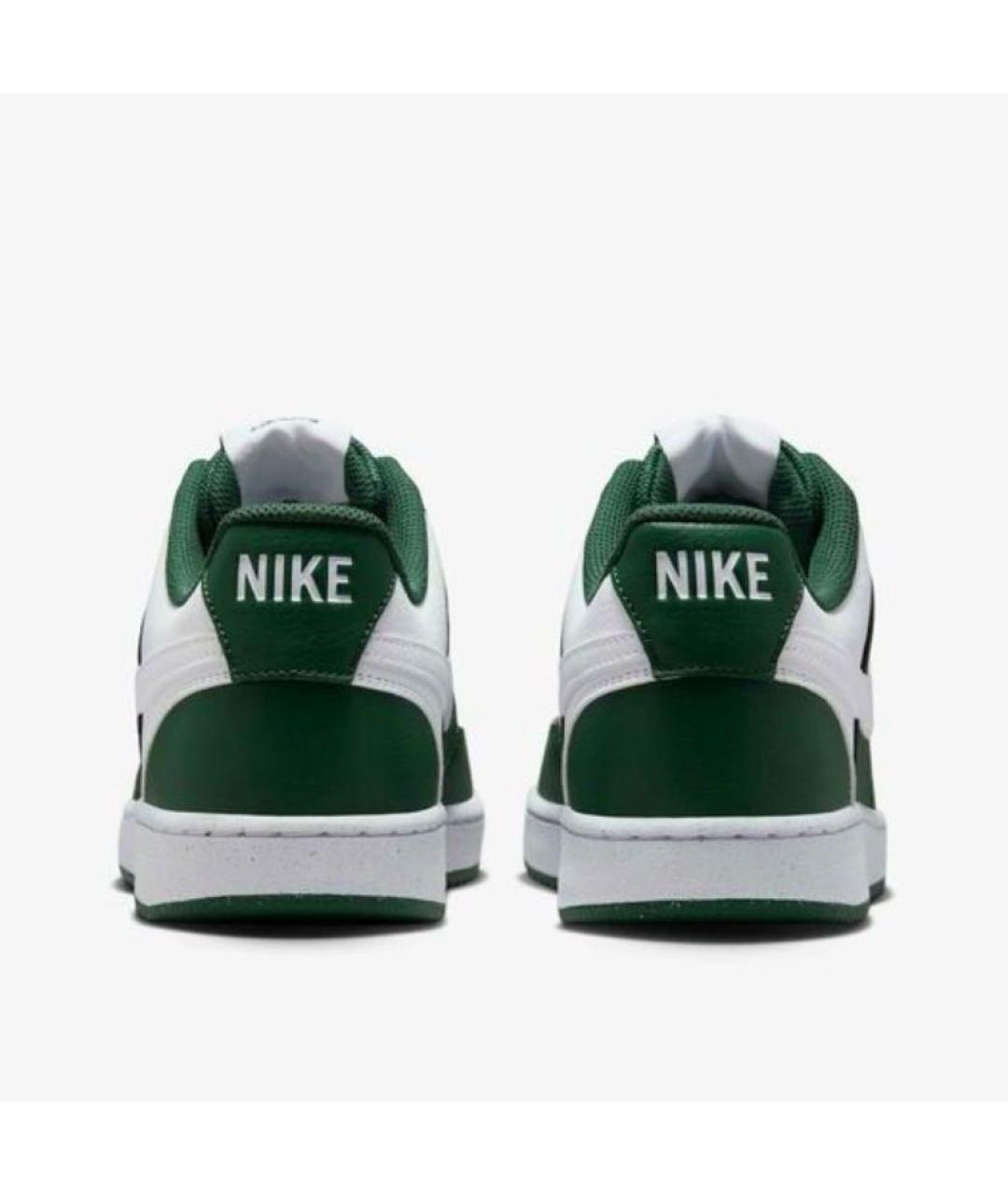 NIKE Зеленые кожаные низкие кроссовки / кеды, фото 3