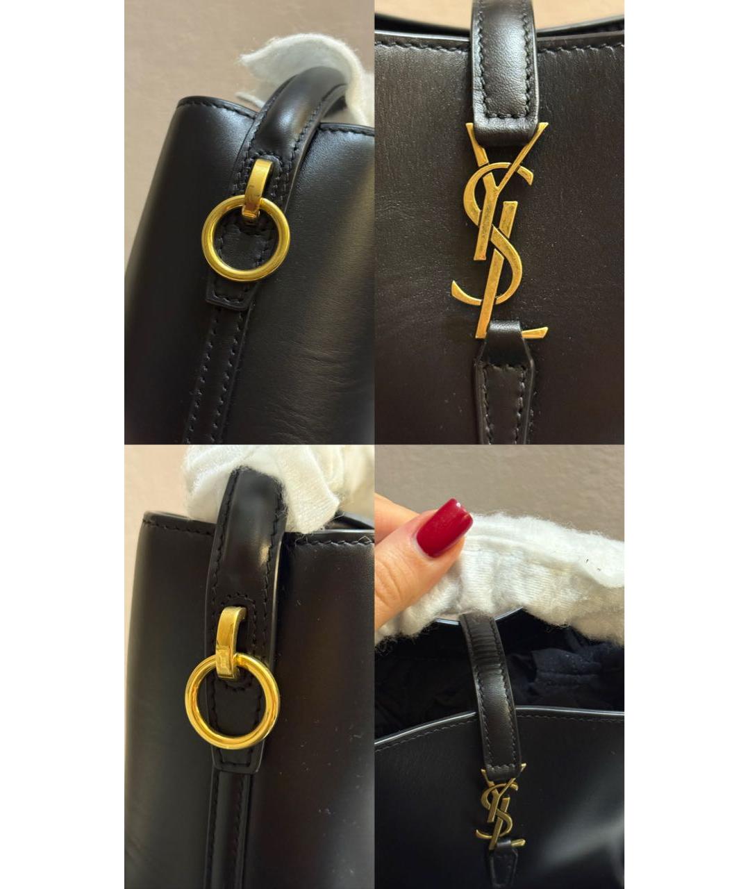 SAINT LAURENT Черная кожаная сумка через плечо, фото 7