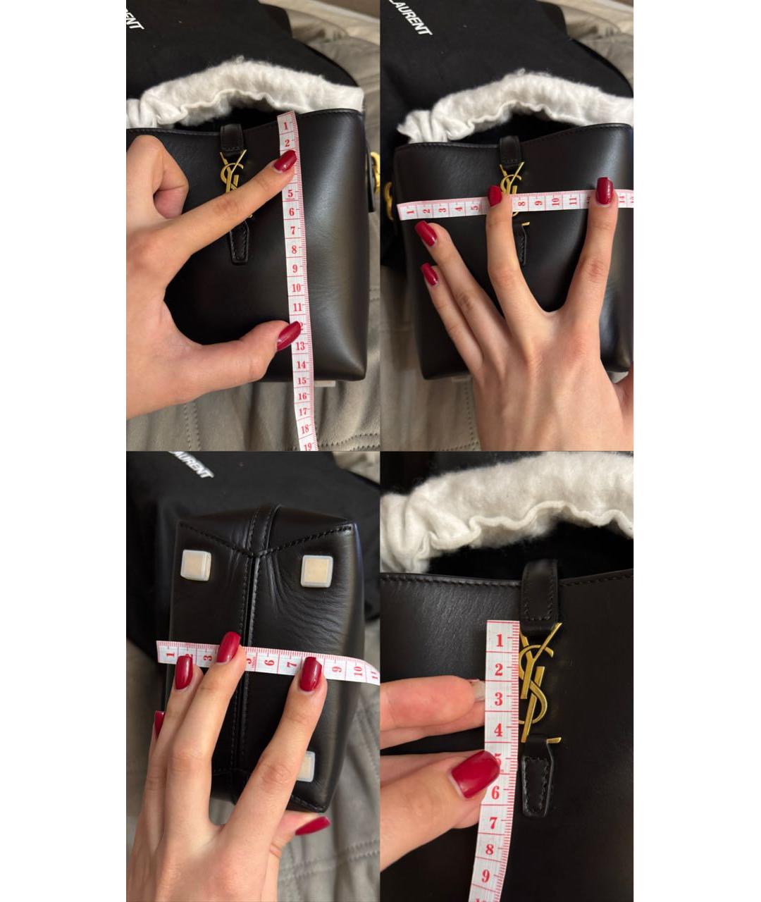 SAINT LAURENT Черная кожаная сумка через плечо, фото 8