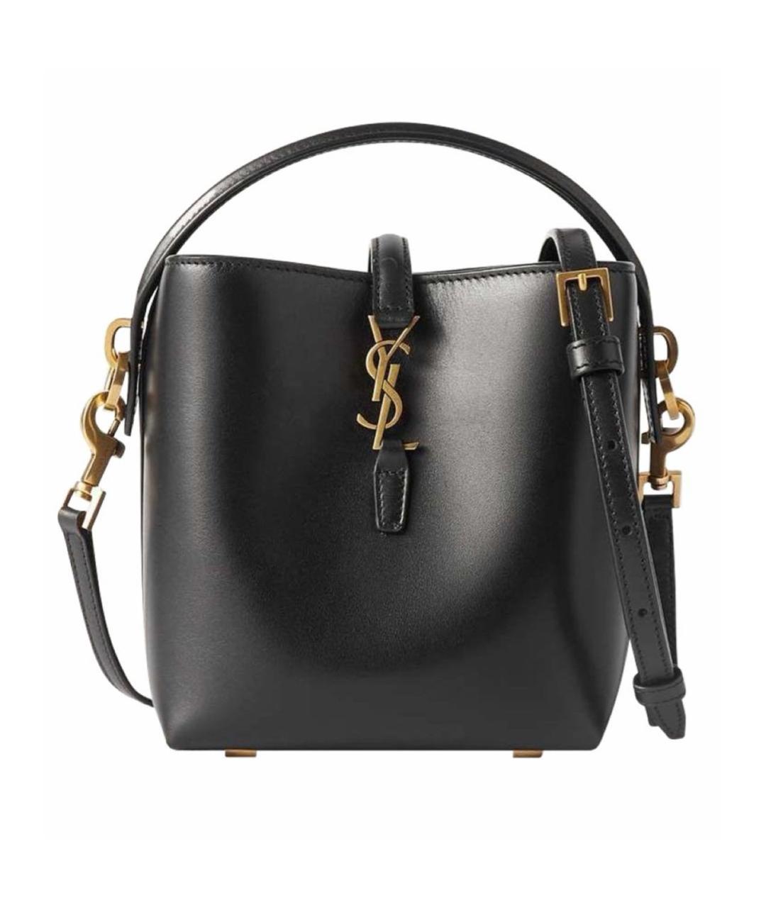 SAINT LAURENT Черная кожаная сумка через плечо, фото 9