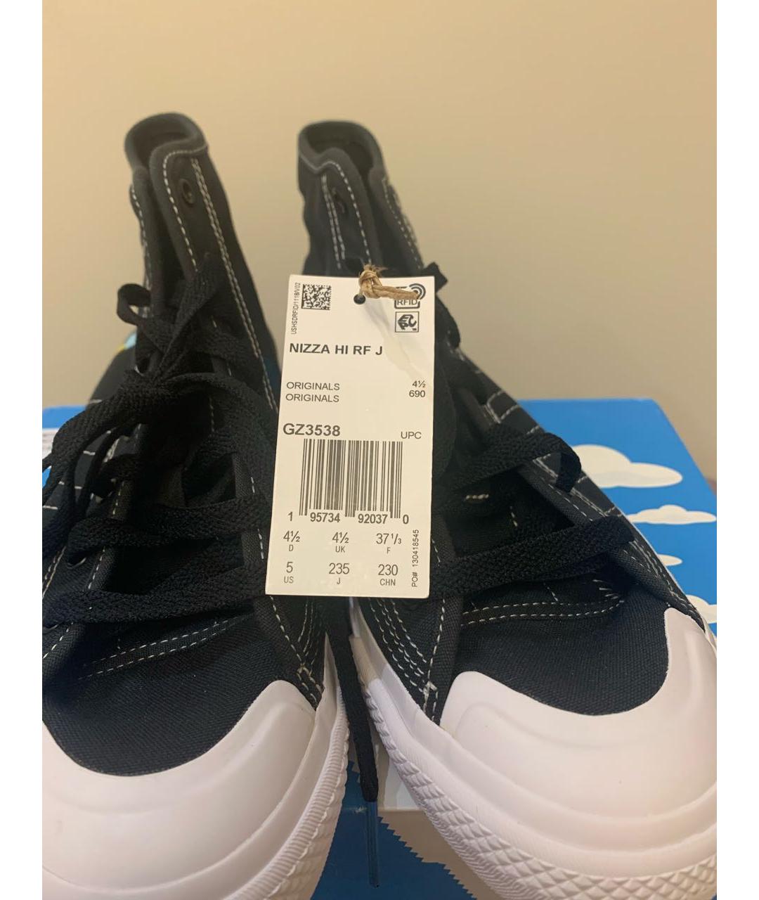 ADIDAS Черные текстильные кеды, фото 3