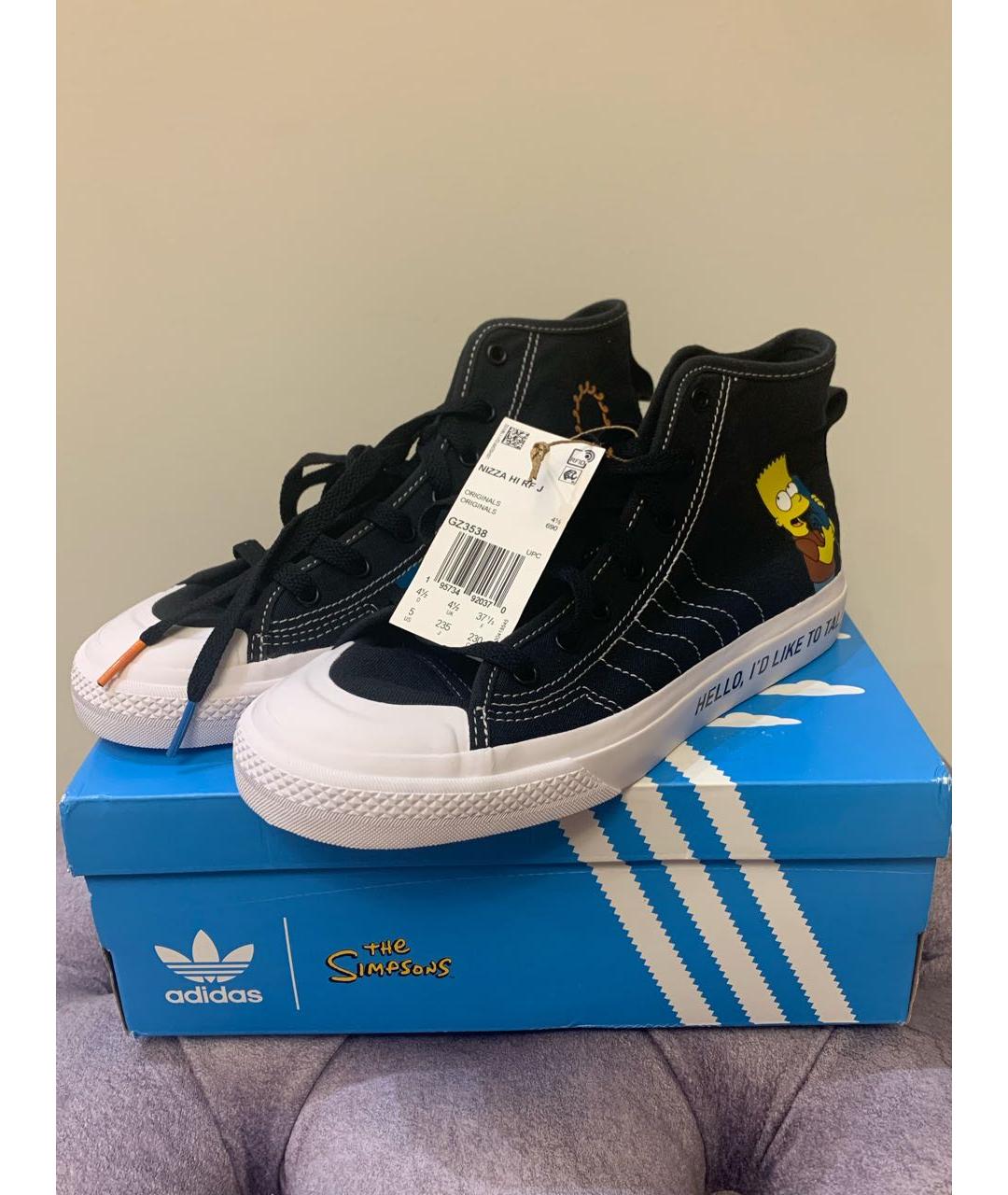 ADIDAS Черные текстильные кеды, фото 2