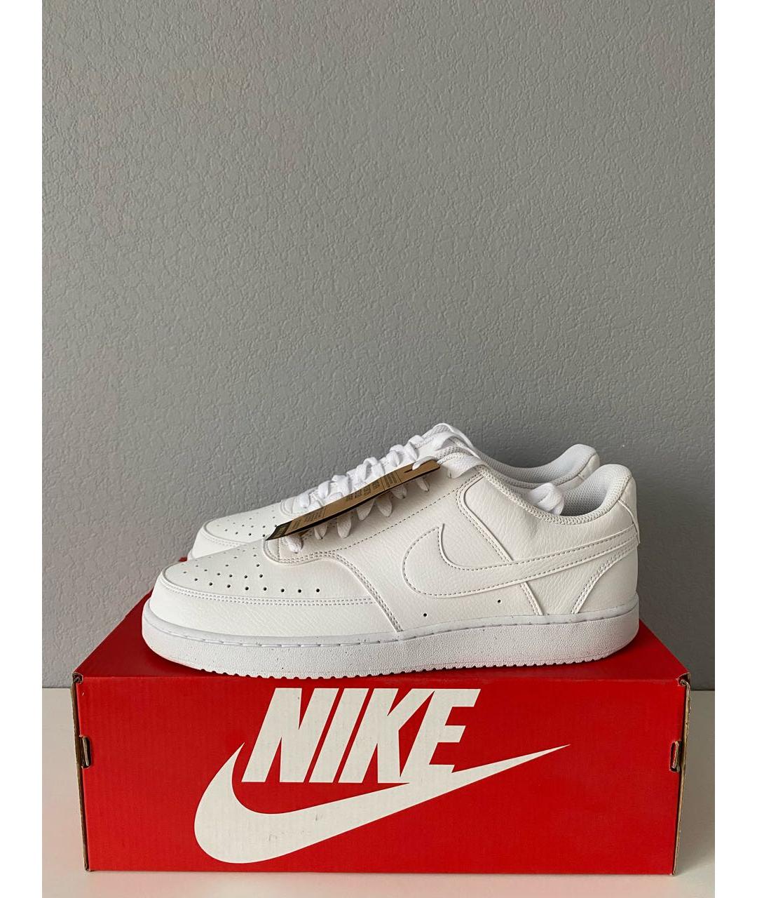 NIKE Белые кожаные низкие кроссовки / кеды, фото 3