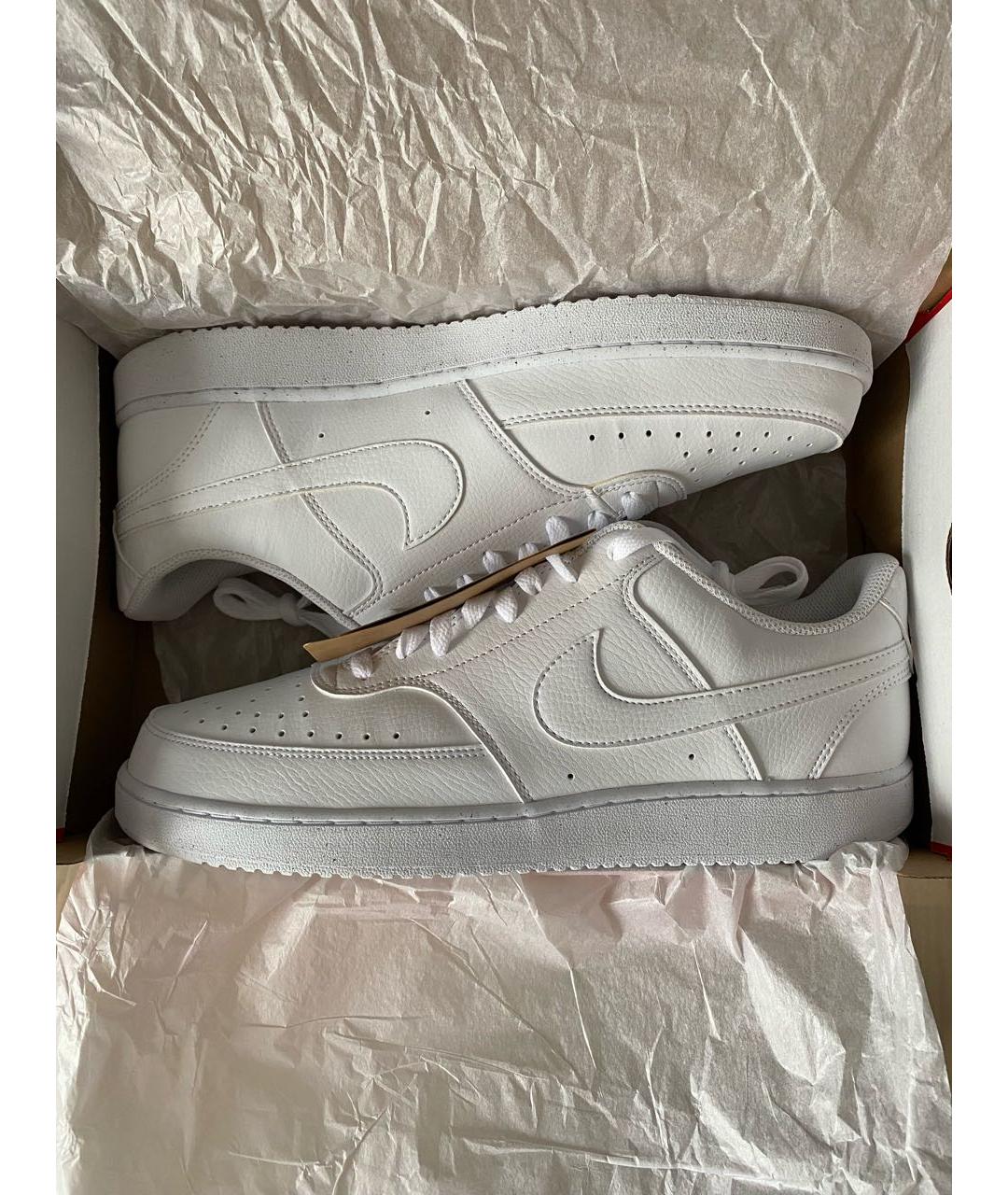 NIKE Белые кожаные низкие кроссовки / кеды, фото 2