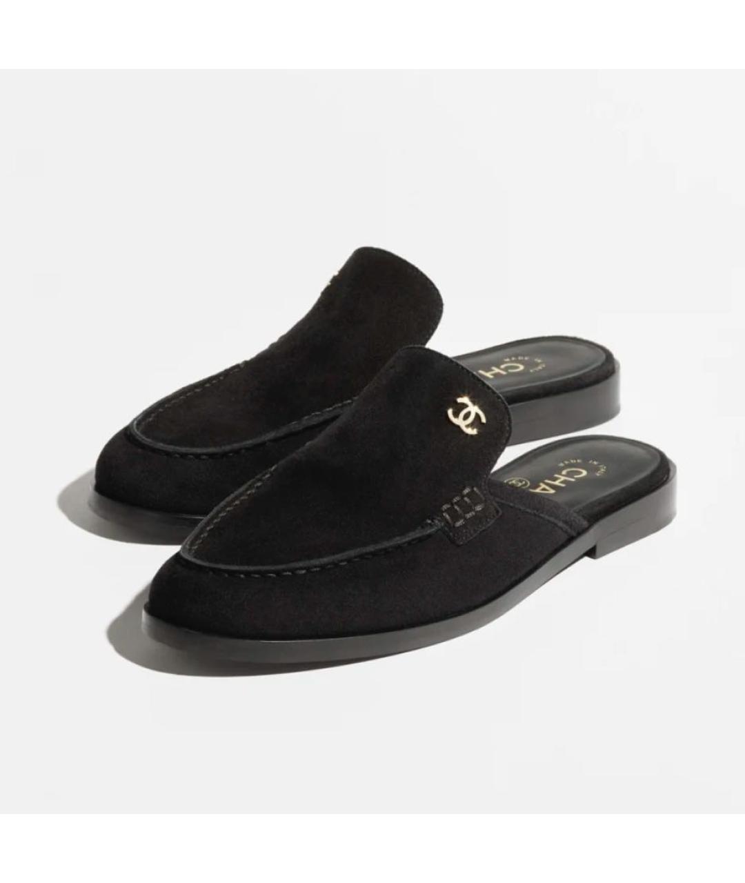 CHANEL Черные замшевые мюли, фото 2