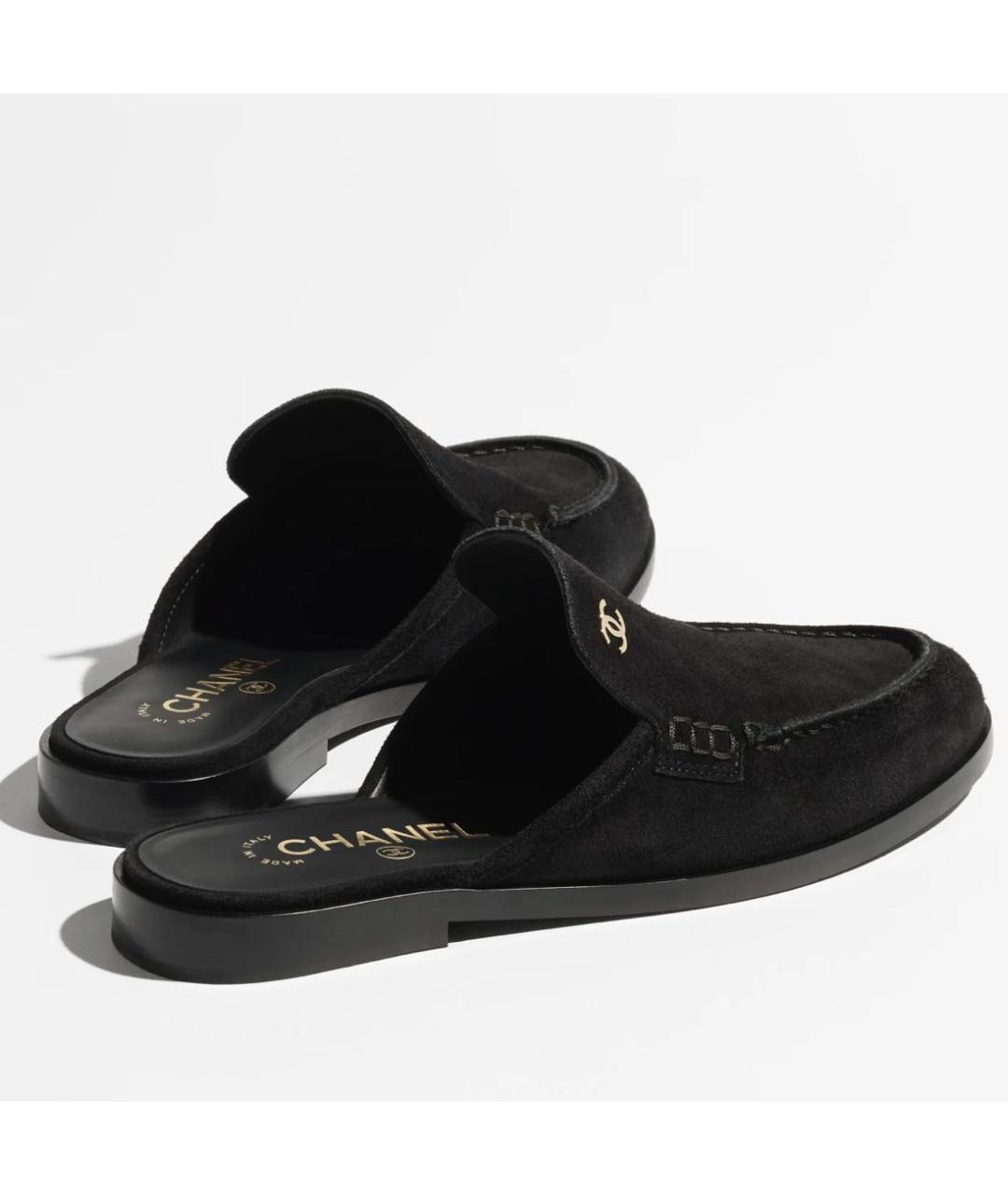 CHANEL Черные замшевые мюли, фото 3
