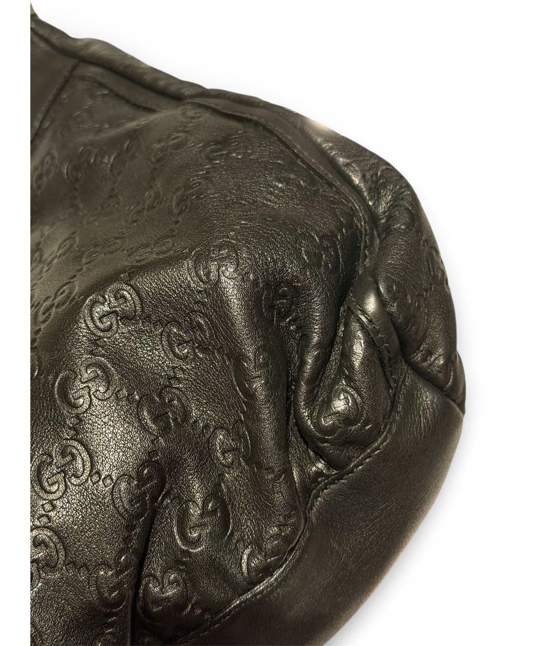 GUCCI Черная кожаная сумка с короткими ручками, фото 5