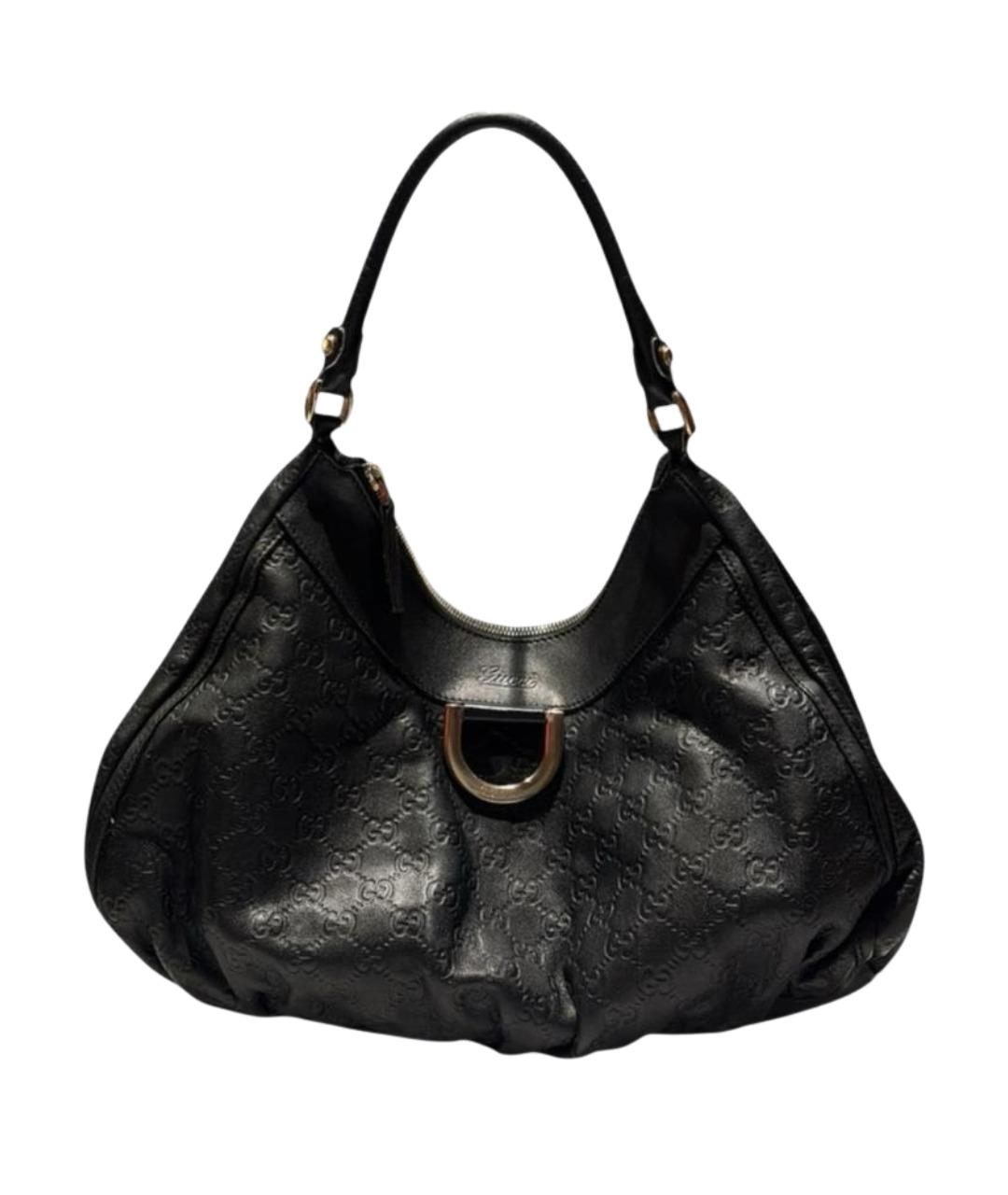 GUCCI Черная кожаная сумка с короткими ручками, фото 1