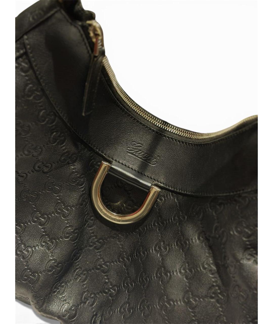 GUCCI Черная кожаная сумка с короткими ручками, фото 3