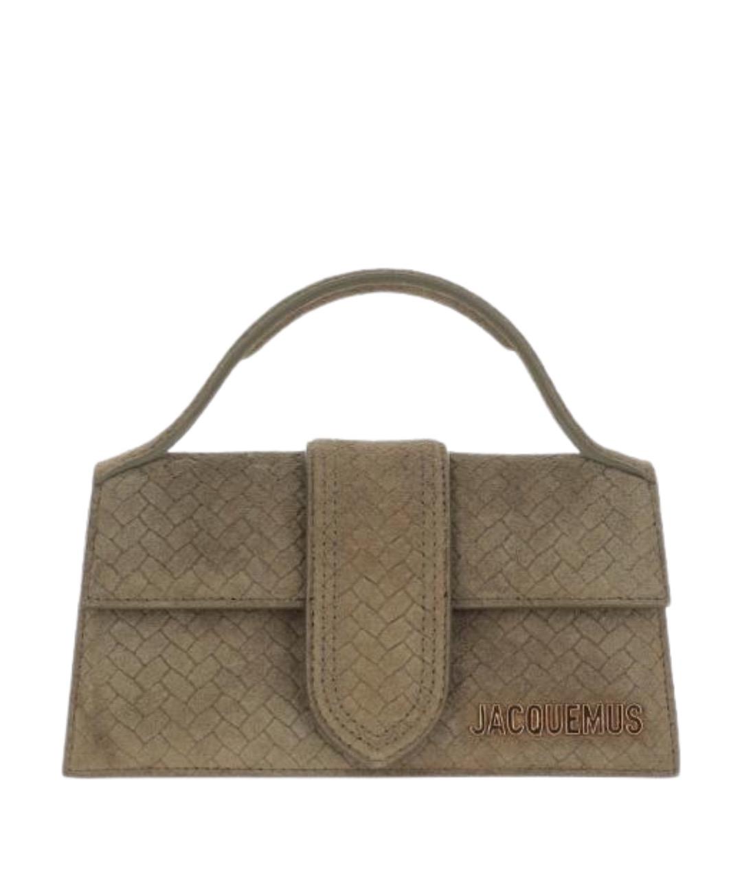 JACQUEMUS Зеленая замшевая сумка через плечо, фото 1