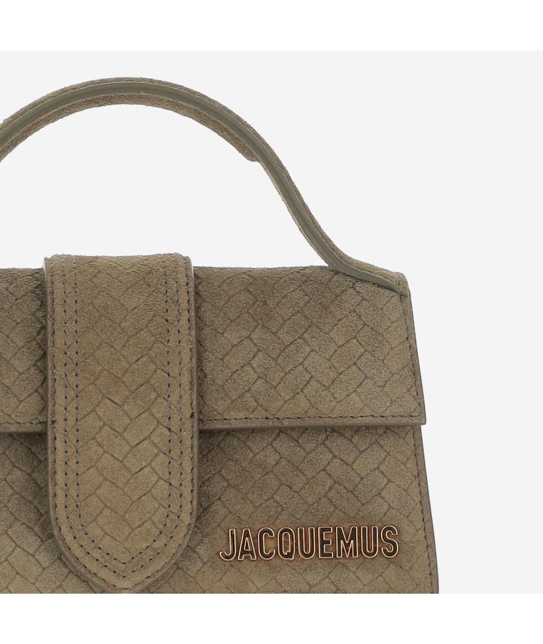 JACQUEMUS Зеленая замшевая сумка через плечо, фото 5