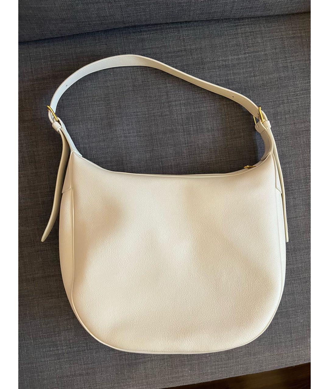 CELINE Белая кожаная сумка с короткими ручками, фото 3