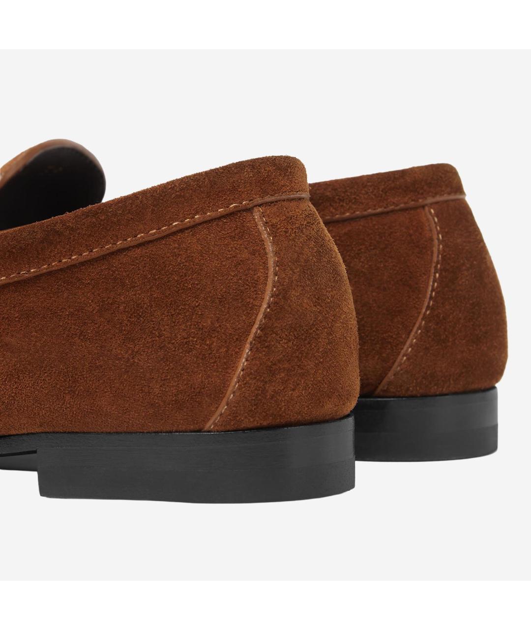 VERSACE Коричневые замшевые лоферы, фото 4