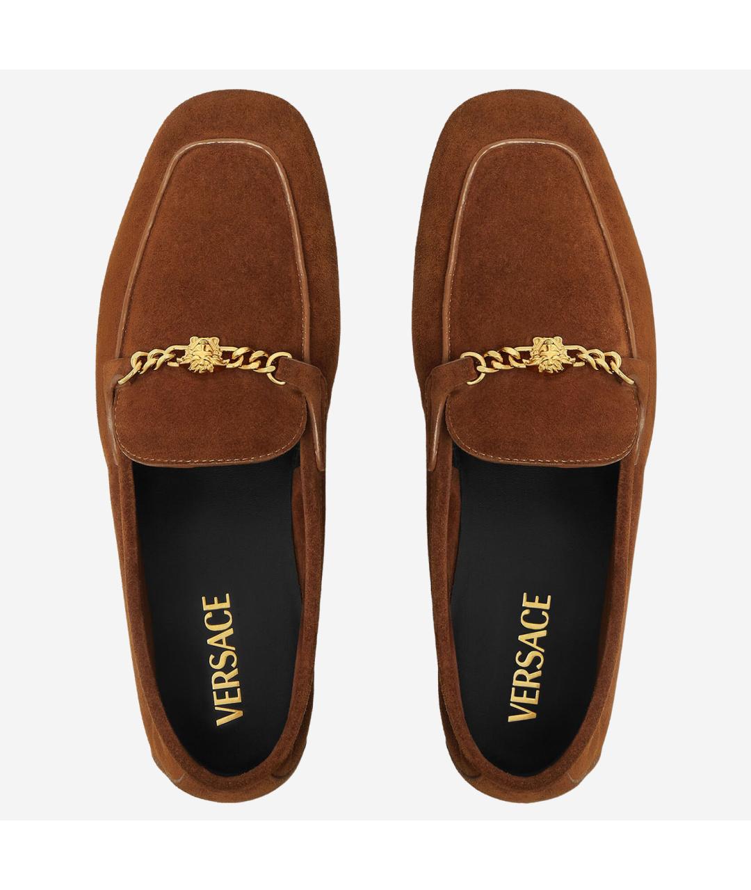 VERSACE Коричневые замшевые лоферы, фото 3